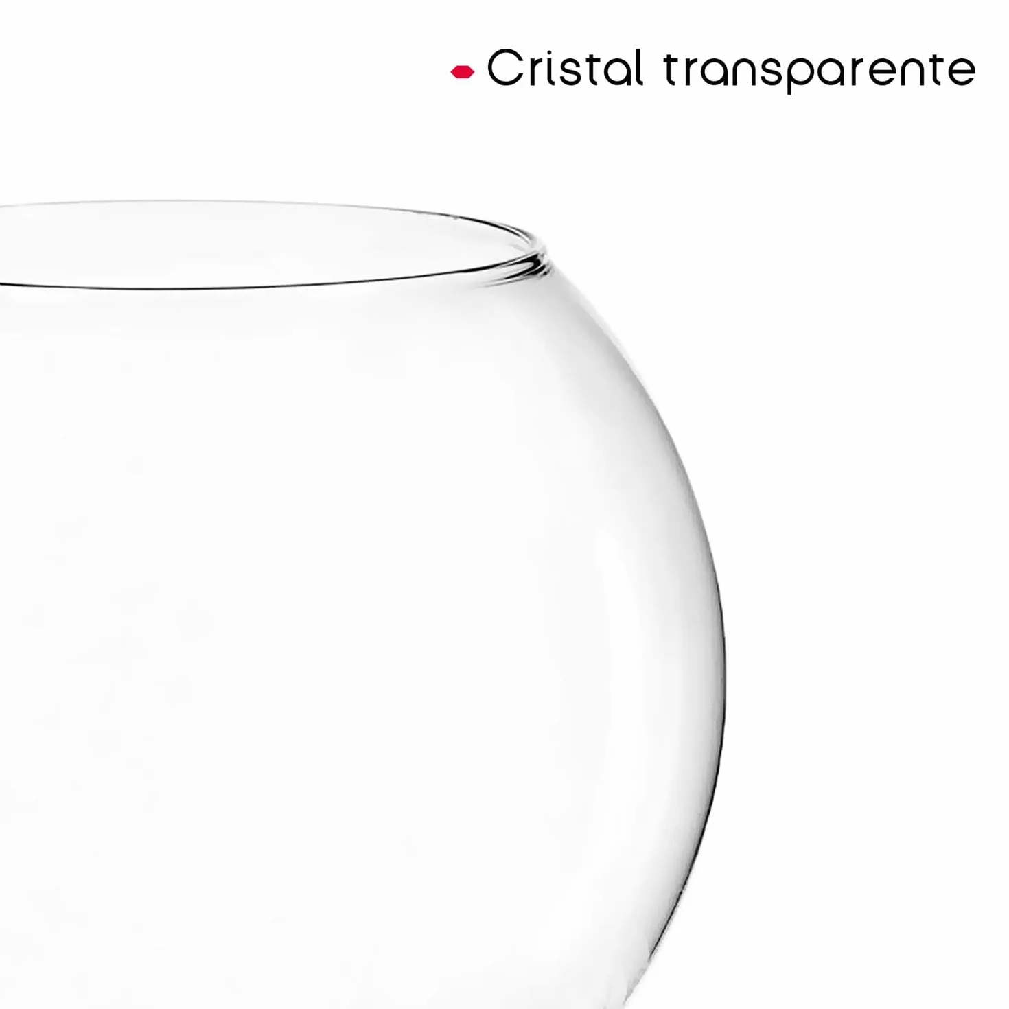 TIENDA EURASIA - Pecera Redonda Mediana, Cristal Transparente, 18cm de Diametro x 13cm de Alto, Esférica, Peces Pequeños, Tortugas y Mascotas