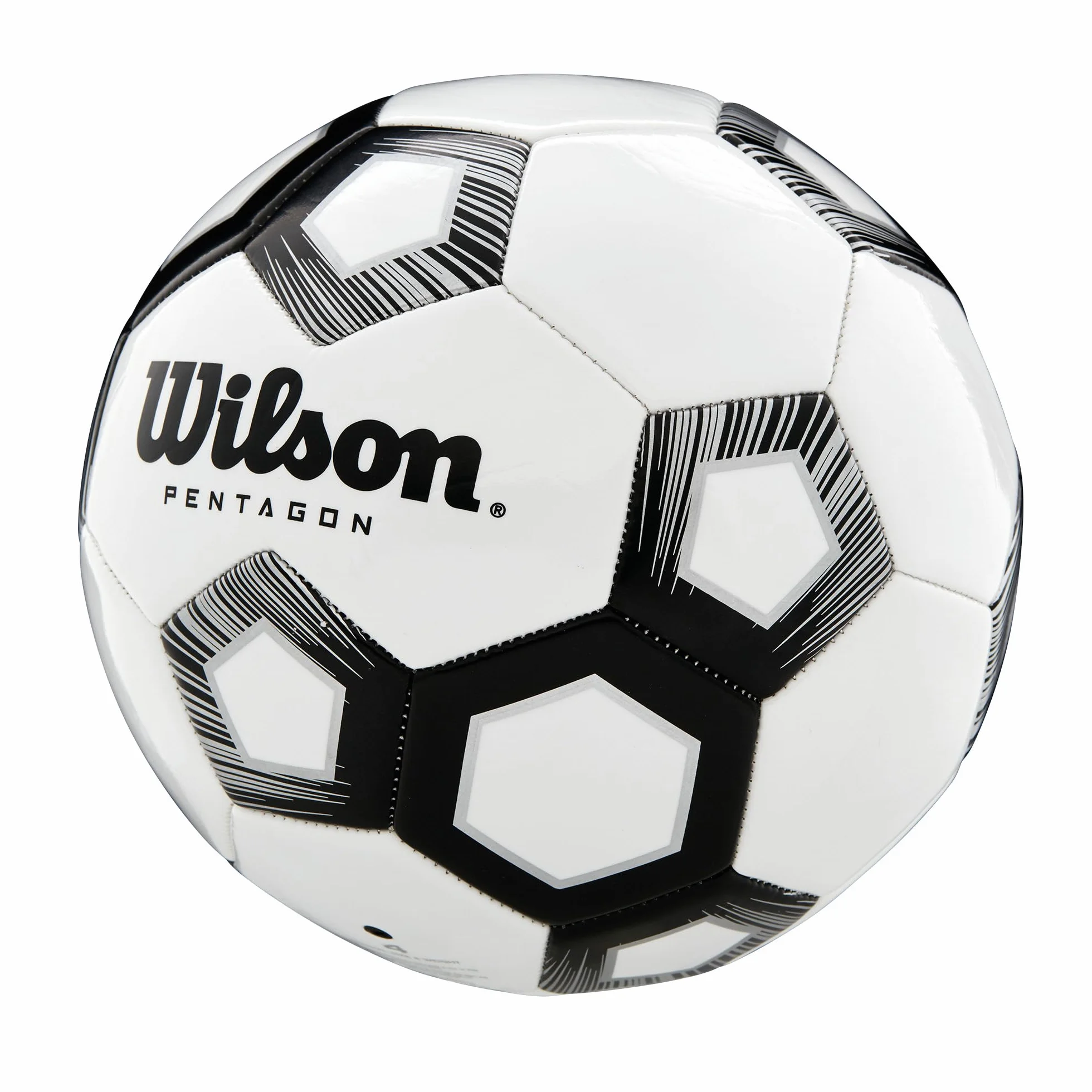 Wilson Balón de Fútbol Pentagon 30 Paneles Acolchado PVC Blanco/Negro