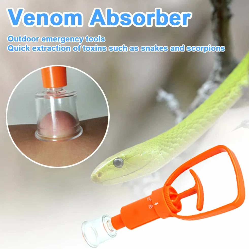Medical Supplies - Bomba extractora de veneno de primeros auxilios, succión al aire libre y portátil con una sola mano para eliminación de serpientes, abejas, insectos, picaduras y picaduras
