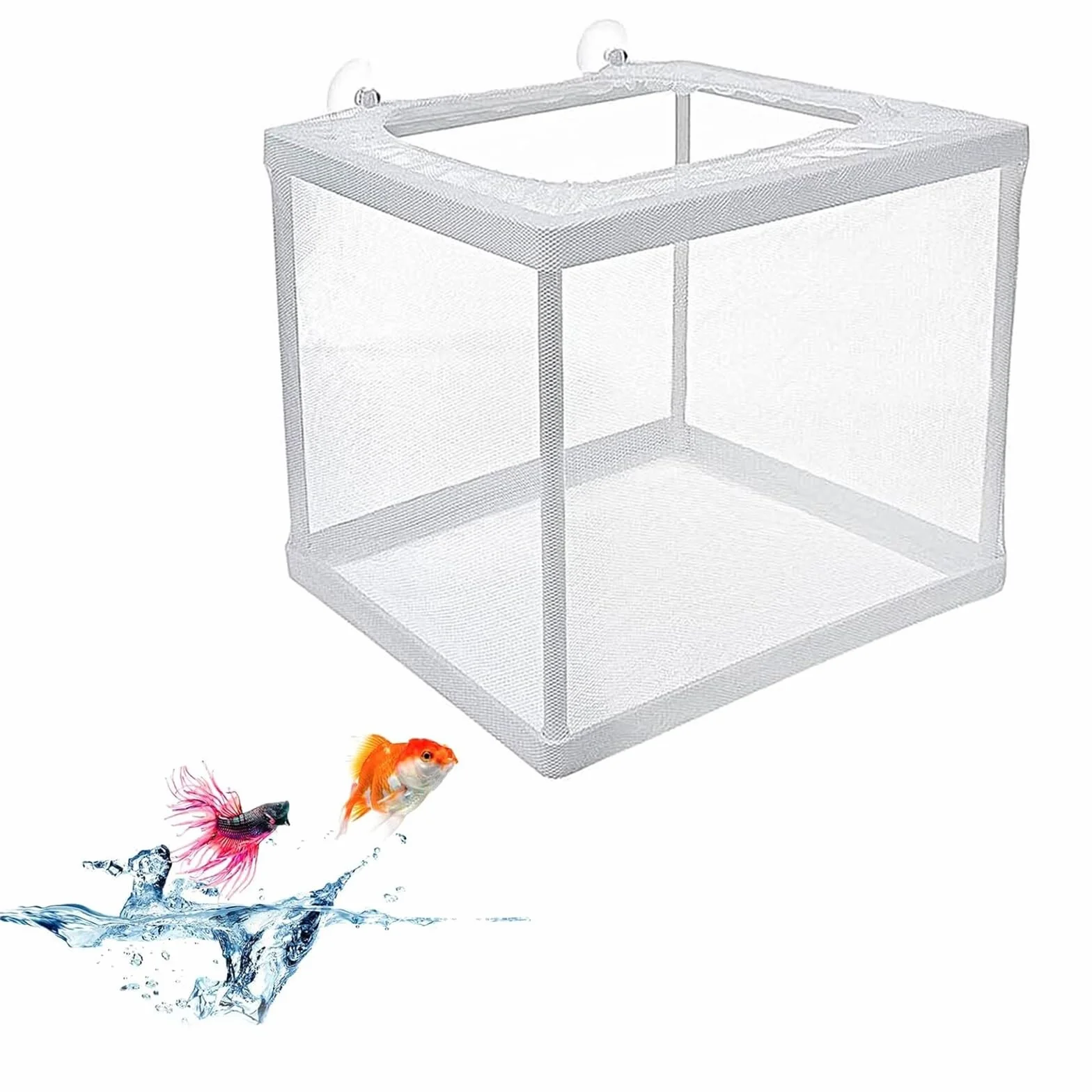 Incubadora De Peces De Acuario,Caja De Cría De Peces,Acuario Criador De Red,Incubador Separador Tanque,Aislamiento De Pece con Ventosas,Cría Pece para Proteger Bebés,para Camarones Incubadors,Kiuiom