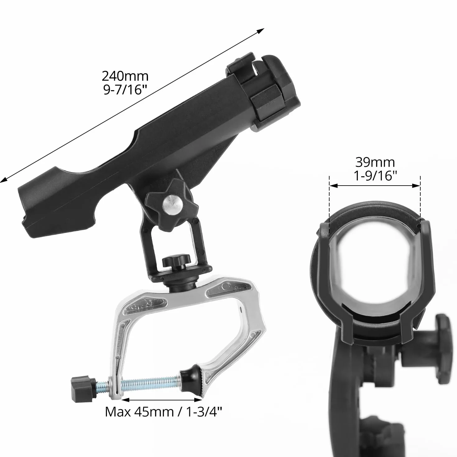 QWORK Pack de 2 portacañas de Pescar para embarcaciones, Ajustables 360 Grados