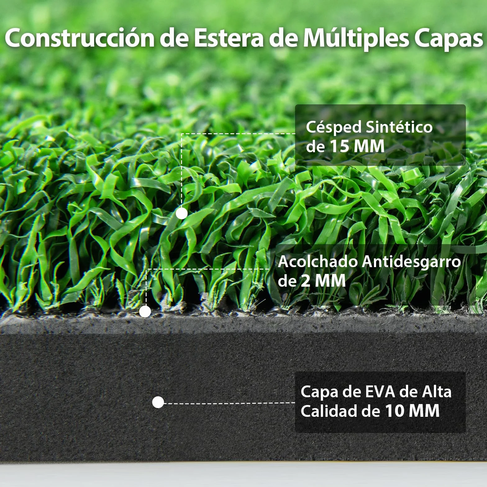 GYMAX Alfombrilla de Golf para Golpear Pelotas, Tapete de Césped Artificial para Práctica de Golf Interior y Exterior con 2 Tees de Goma y 2 Palos de Alineación