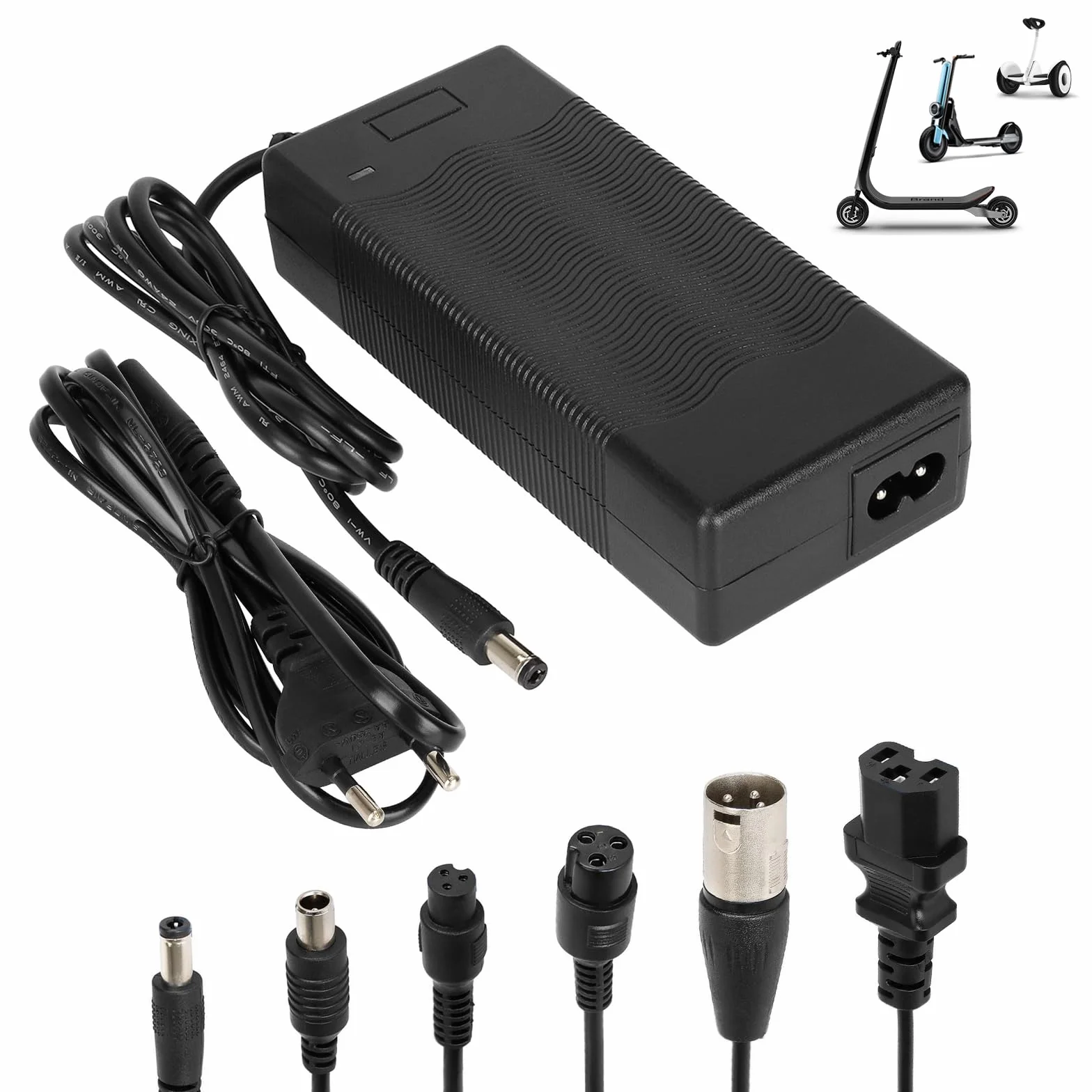 Cargador Patinete Electrico Xiaomi 42V 2A Universal 36V Litio 6 Conectores Carga Rapida