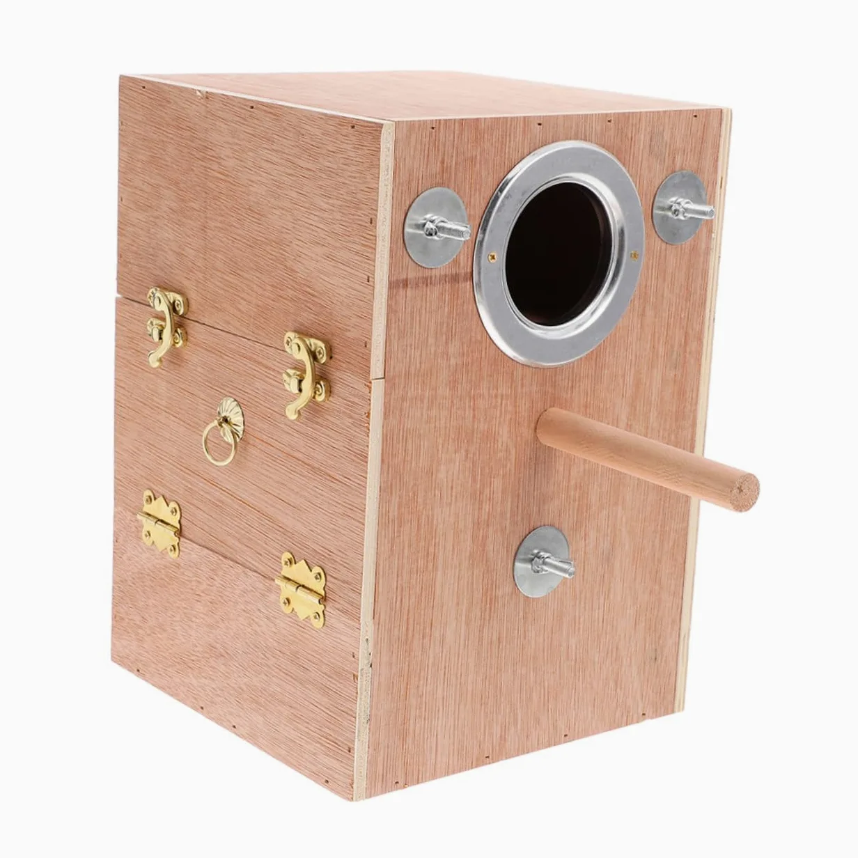 SHINEOFI Caja de Anidación para Periquitos de Madera con Soporte Colgante Exterior Nido Cálido y Seguro para Cría de Agapornis Ninfas Periquitos y Conures Diseño Que Ahorra Espacio para