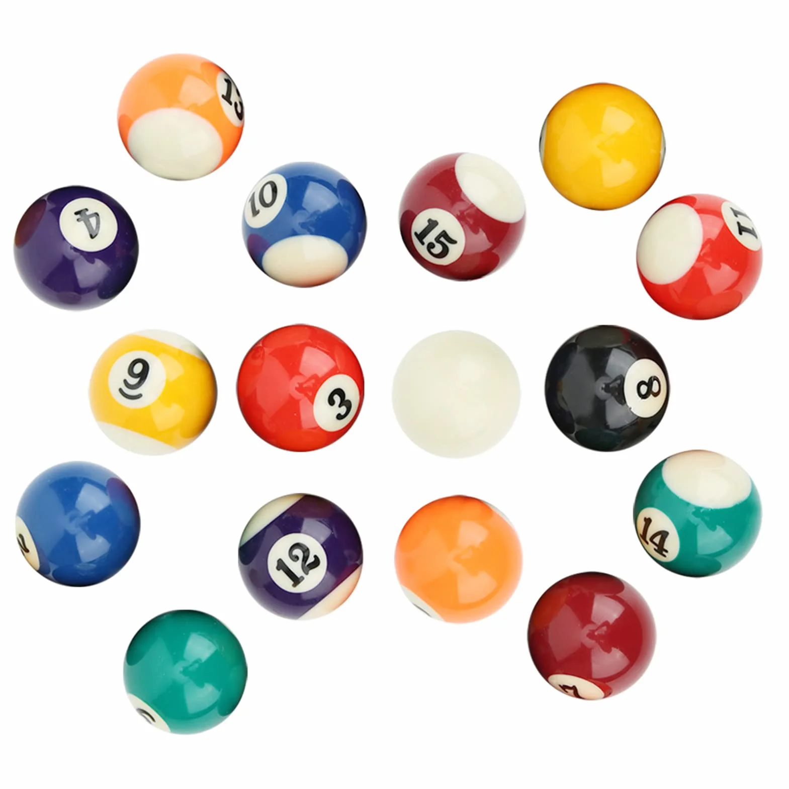Juego de Bolas de Billar Americano 16 Piezas 38 mm Resina