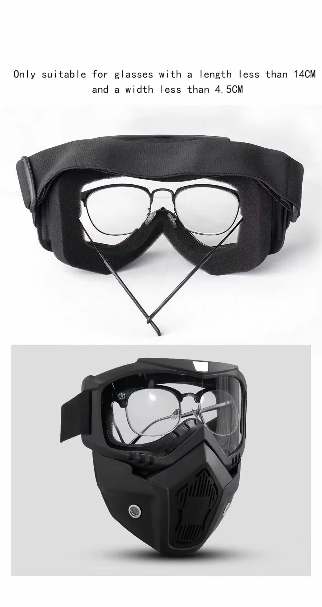 Airsoft Paintball Full Face Tactical Mask with Goggles for Motorcycle Cycling Skiing Halloween Cosplay