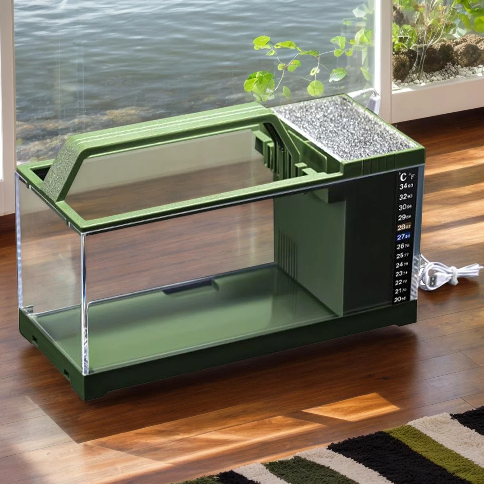 Acuario Para Betta Kit De Bomba De Agua Silenciosa Y Claridad Inteligente | Acuario Con Luz LED Y Bomba De Agua Para Betta, Camarones, Medusas, Dormitorio, Salón, Escritorio, Accesorios