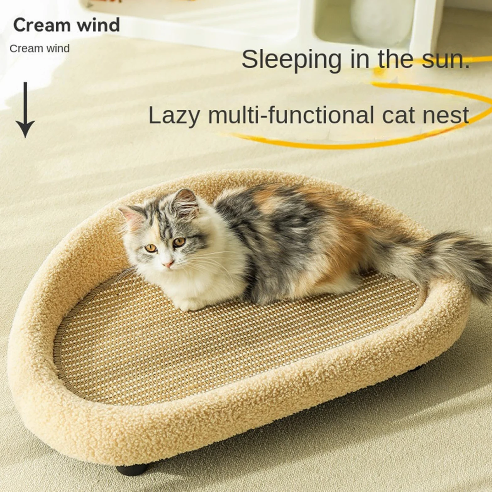 Cama Rascador para Gatos Sala Cama Estilo Lounge Tamaño Grande de Sisal | Rascador con Forma de Sofá para Interiores, Apartamento, Dormitorio, Patio, Balcón, Porche, Terraza, Hogar