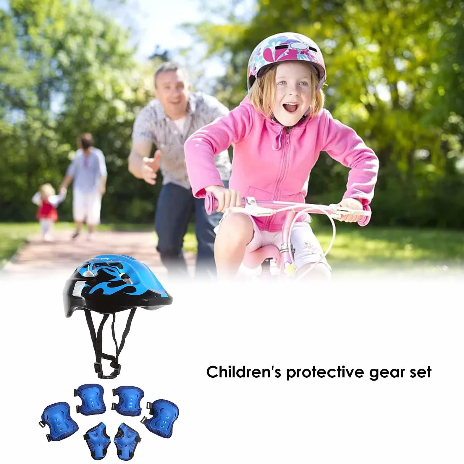 Rodilleras Niños Equipo Protección 7 Piezas Casco Rodillas Coderas 3-10 Años Patines Monopatín Bicicleta