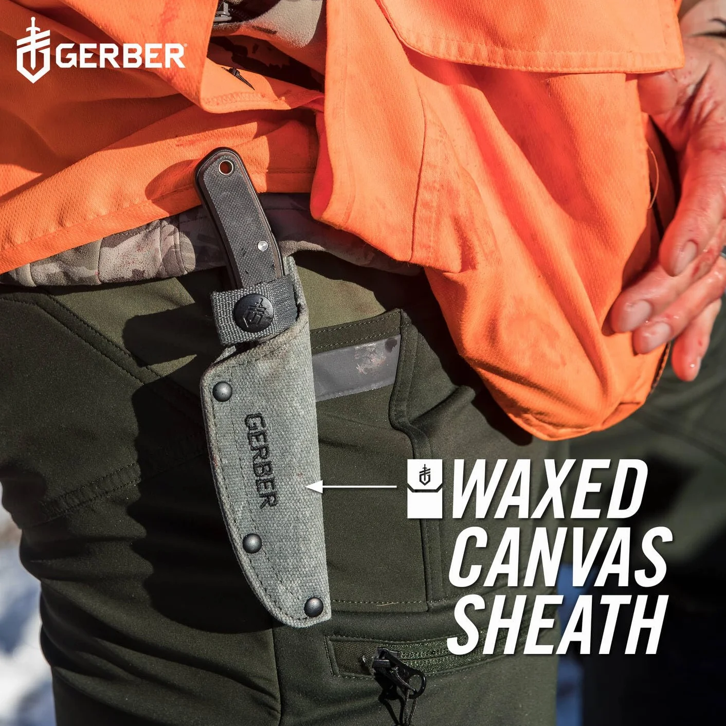 Gerber Cuchillo de supervivencia con funda Downwind Fixed DP, 10,8 cm, G10/7Cr17MoV, Negro