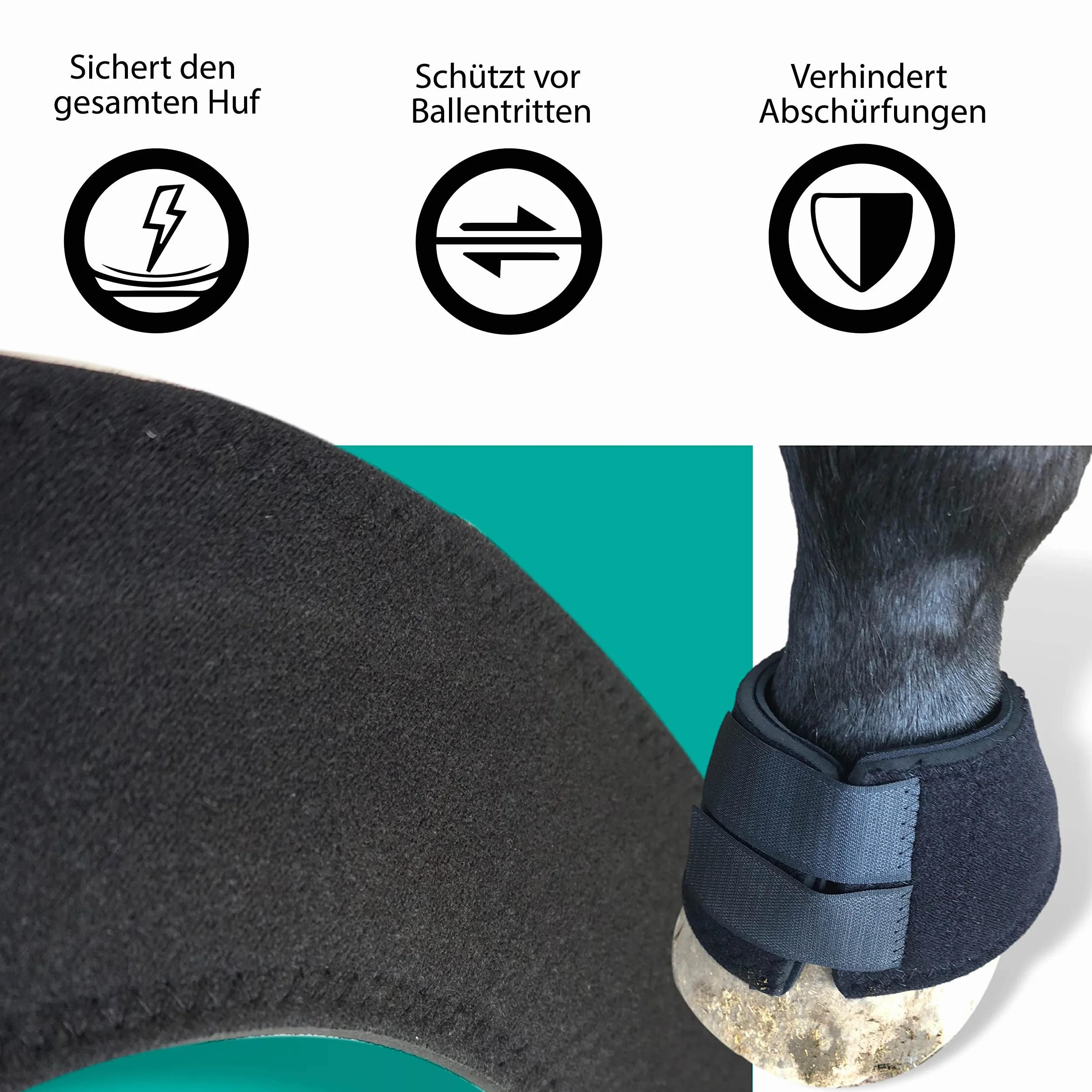 Campanas para caballos, ponis | sangre caliente y sangre fría | negro | neopreno campanas de saltar S-XL | protección de pezuñas para montar a caballo, saltar terreno (XL (negro))