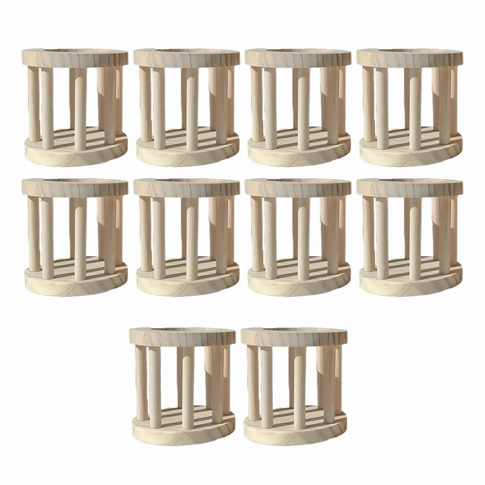 AHUAN Madera Bolsa de Heno de Conejo para Moler Los Dientes, para Colgar Comedero de Heno Dispensador de Almacenamiento para Interiores, Granja Resistente(10 PCS_M)