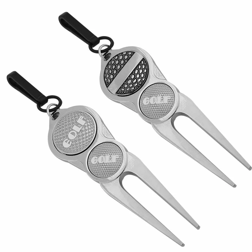 Golf Divot Tool Green Repair Marcador Magnético Pitchfork