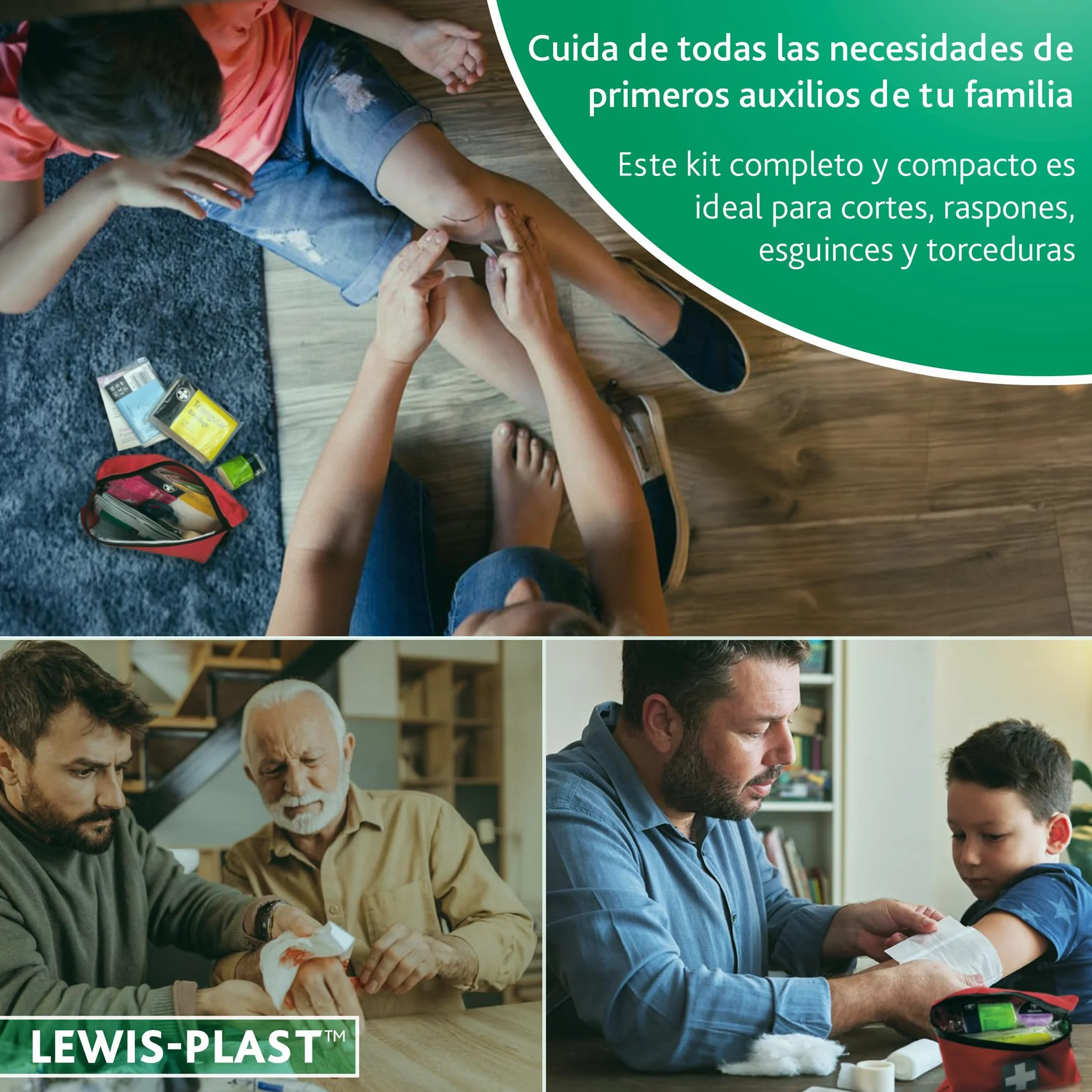 LEWIS PLAST Kit Completo de Primeros Auxilios 92 Piezas para Exterior