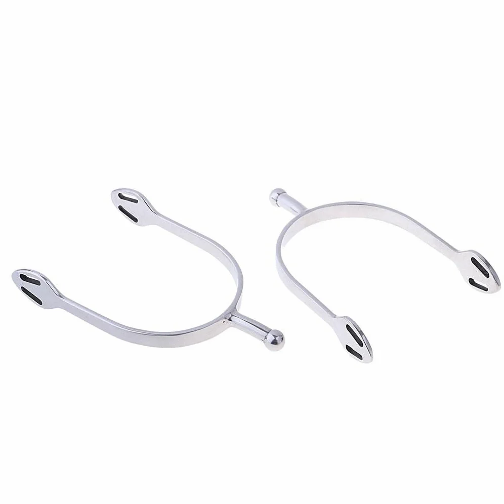 Espuelas ecuestres de acero inoxidable para hombres y mujeres, equitación occidental, 14 x 8 x 2 cm, 1 par