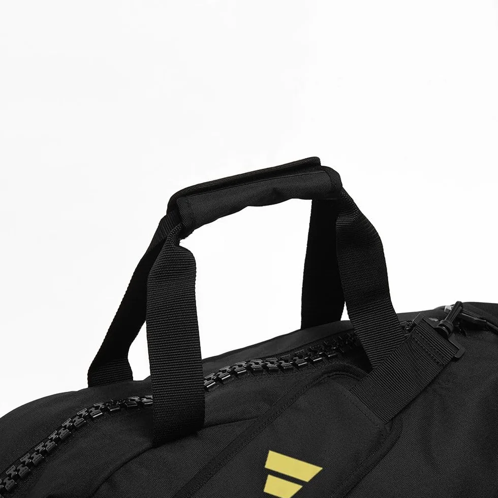 Adidas Bolsa deportiva 2 en 1 mochila poliéster negro dorado