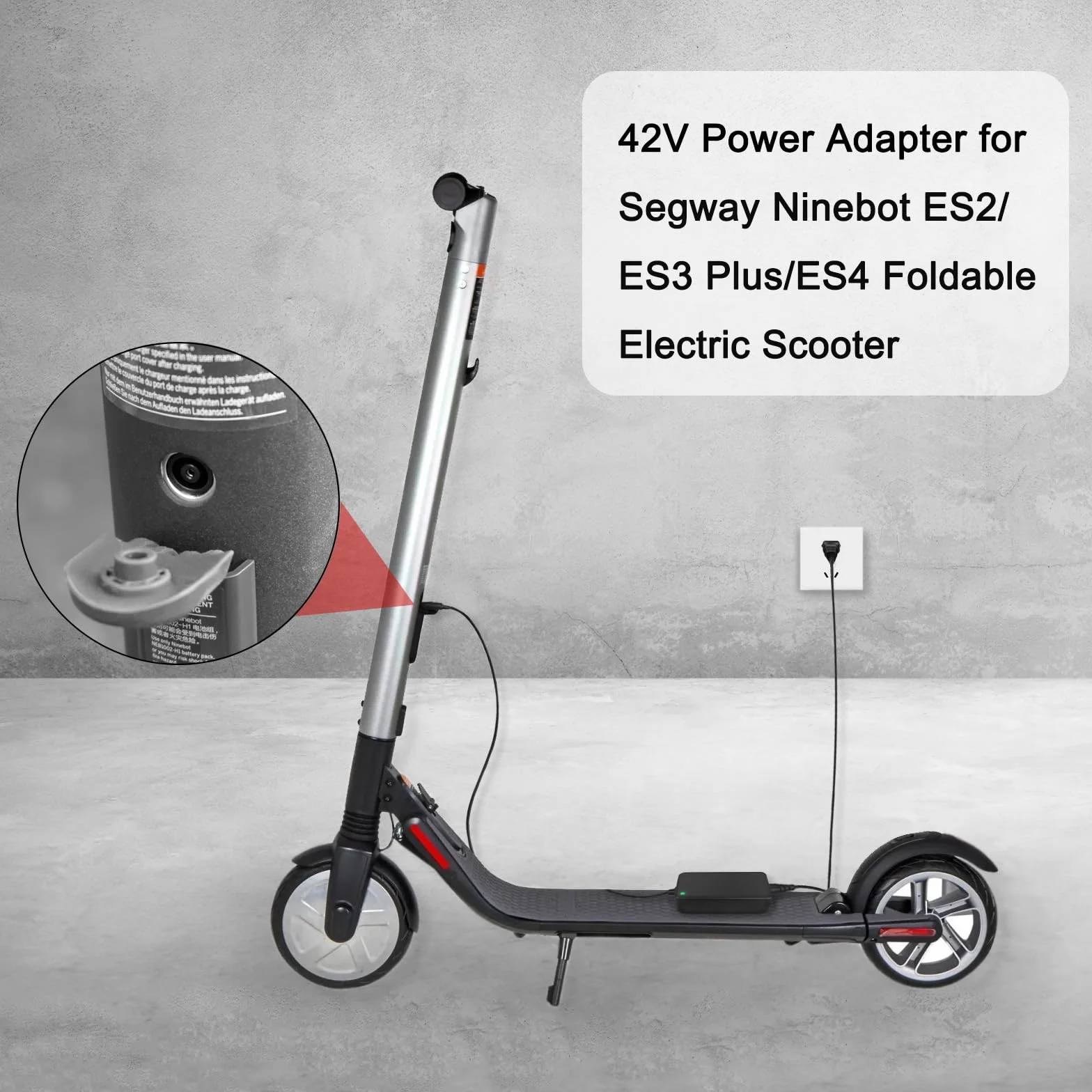 Segway Ninebot Cargador 42V para ES2 ES3 Plus ES4 D18 D28 D38 D40 E22 E25 E45D F20 F30 F40 F25 ES1 ES2 ES3 ES4 F2 E2 Pro Scooter
