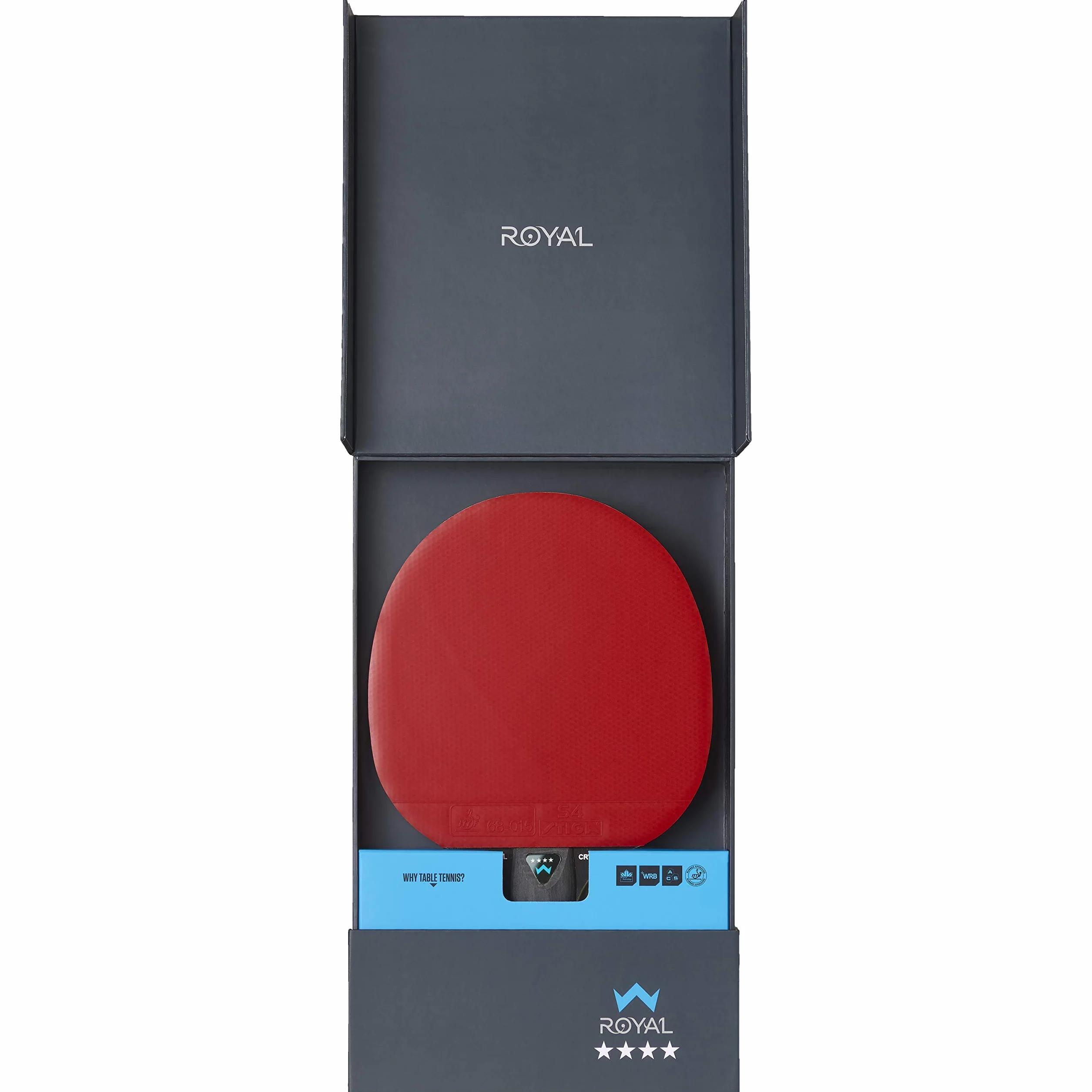 STIGA Royal 4-Star Raqueta de Tenis de Mesa ITTF Goma Crystal 5 Capas Mango Cóncavo