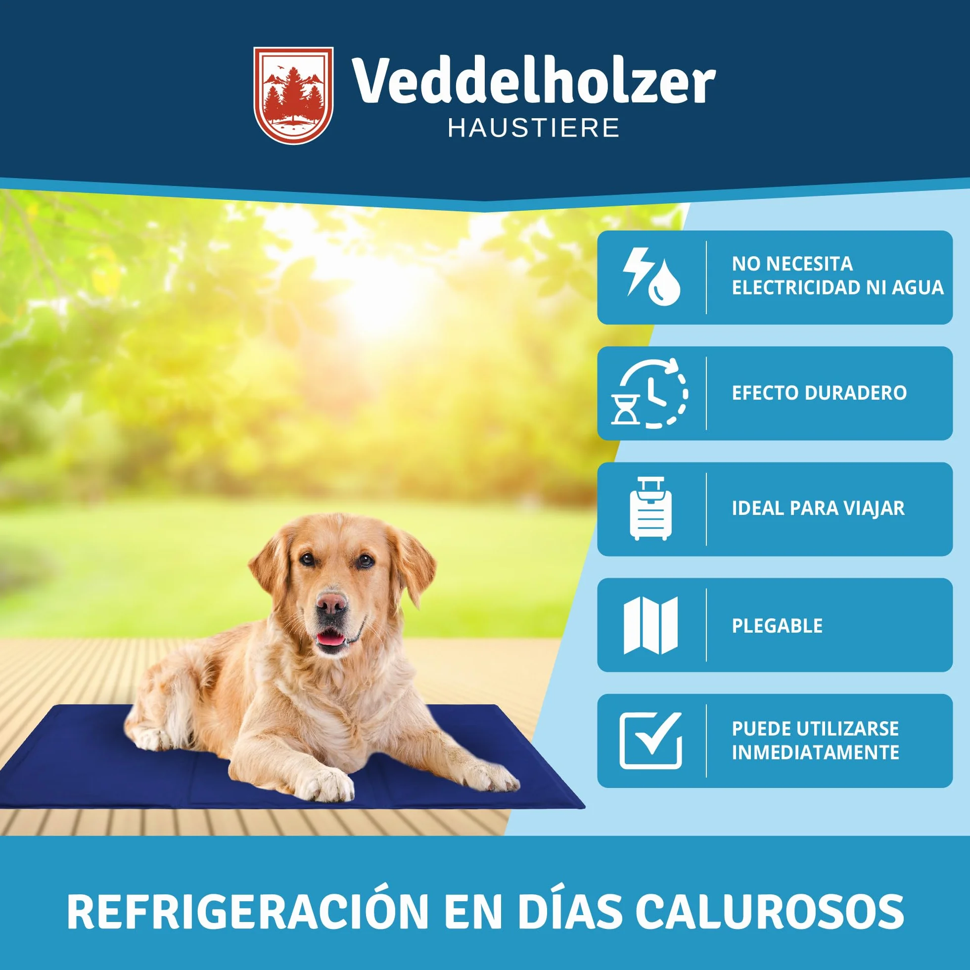 Veddelholzer Alfombrilla de refrigeración (L) para Perros Extra Gruesa, Resistente a los arañazos, Auto-refrigerante sin Electricidad, Verano y Viajes, para Perros