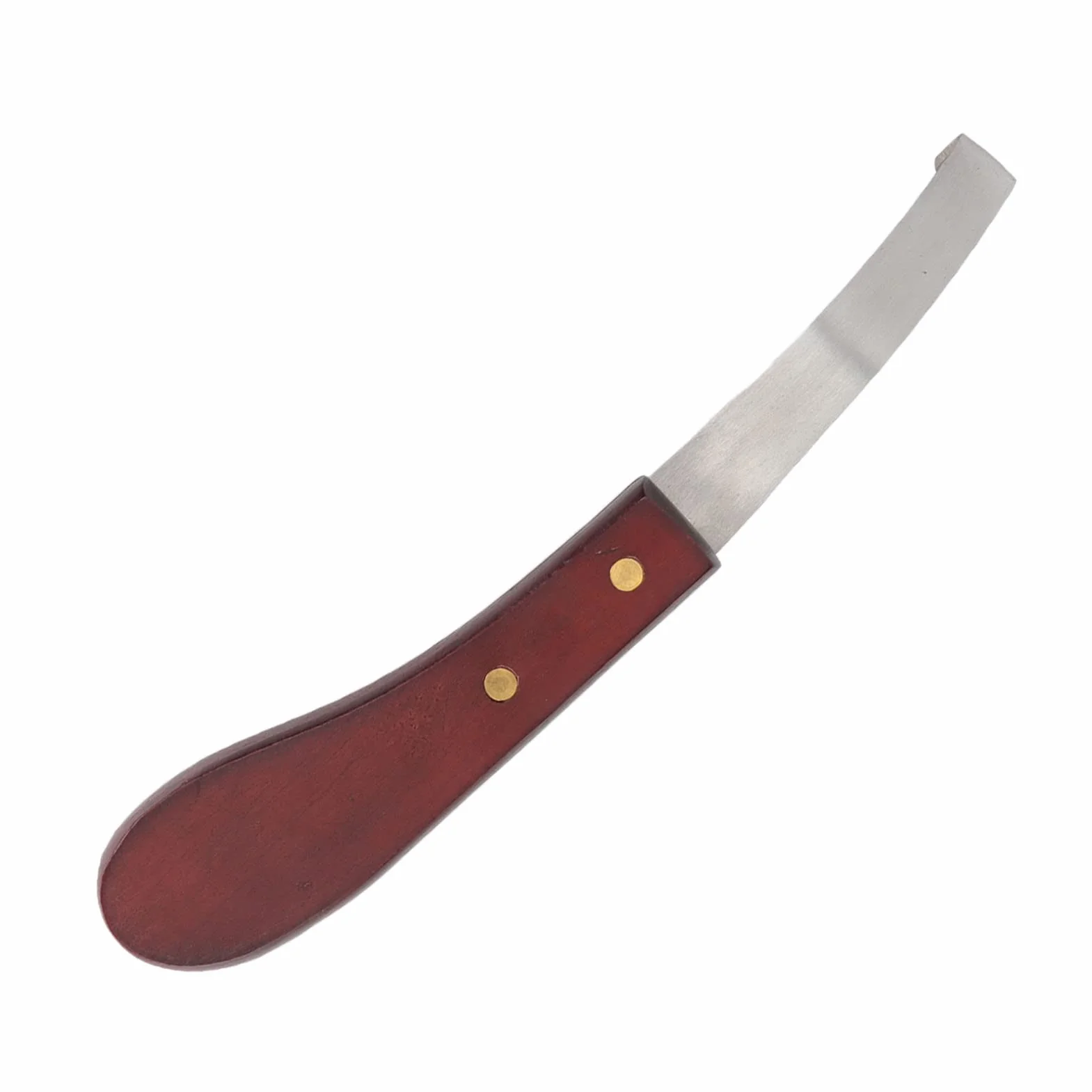 Haofy Cuchillo para Pezuñas de Caballo, Cuchillo para Pezuñas, Navaja de Afeitar de Acero Inoxidable, Cuchillo para Herrar para Diestros de Doble Cara, de Madera, Cuchillo con