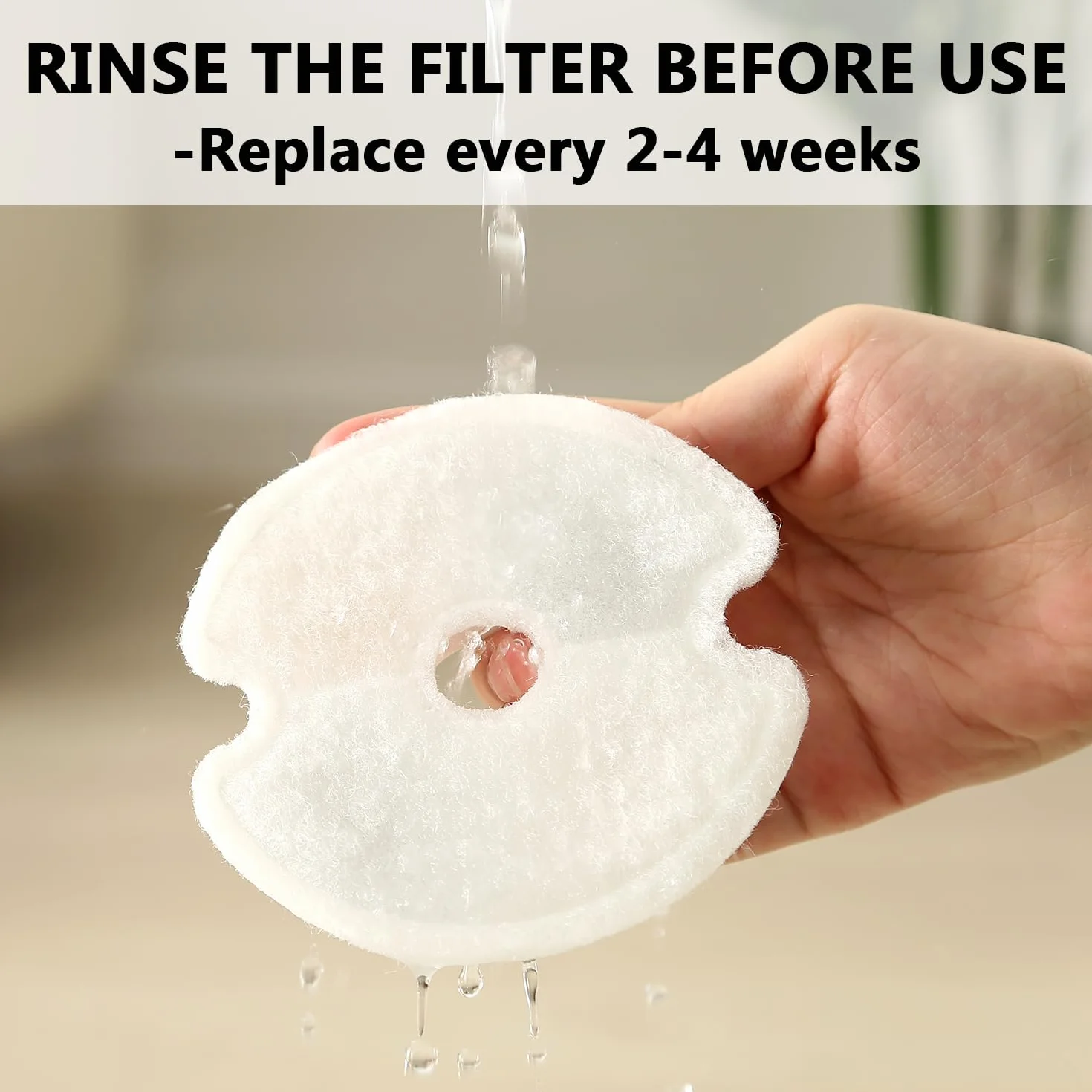 Filtro Fuente para Gatos,4 Piezas de Filtros de Bebedero Gatos, con Resina y Carbón Activado