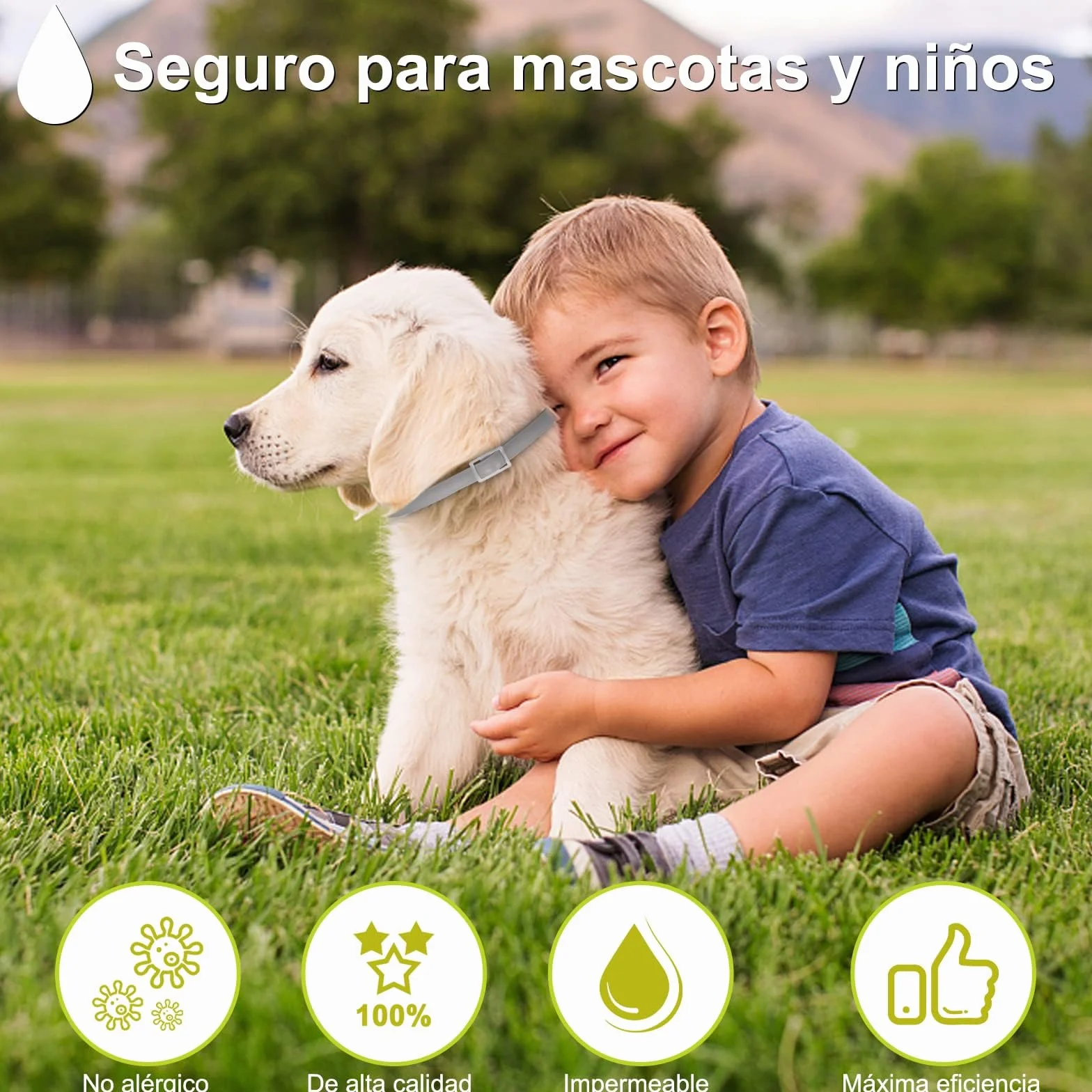 DEWEL Collar Antiparasitario para Perros 63,5 cm Gris 1 Unidad 8 Meses Protección