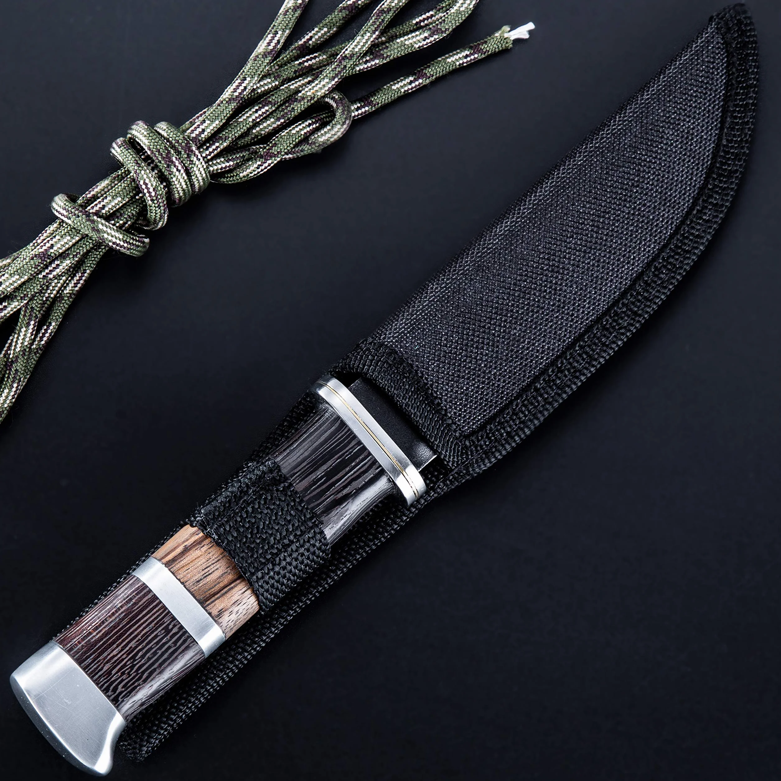 Hobby Hut HH-353 Cuchillo de caza con vaina hoja fija marrón