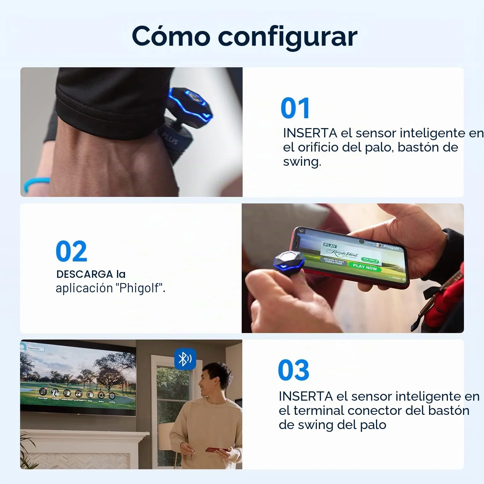 PHIGOLF Phigolf2 Simulador de Golf con Palo Oscilante, Entrenador de Swing con Sensor de Movimiento y Análisis 3D