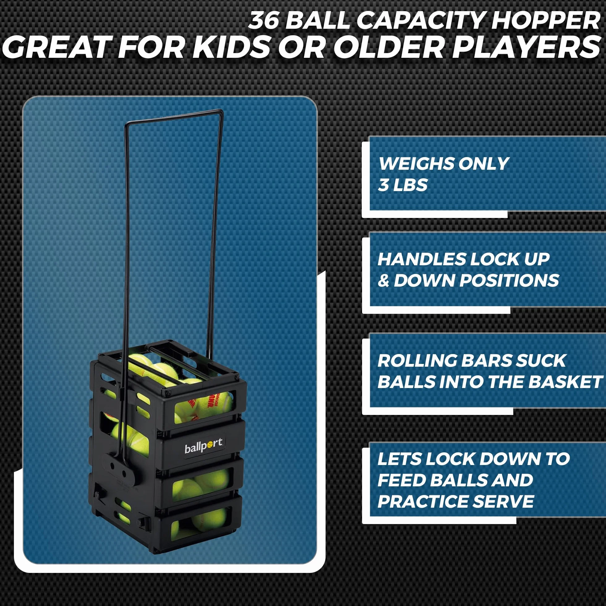 Tourna Mini Tolva Recoger Pelotas de Tenis BALLPORT