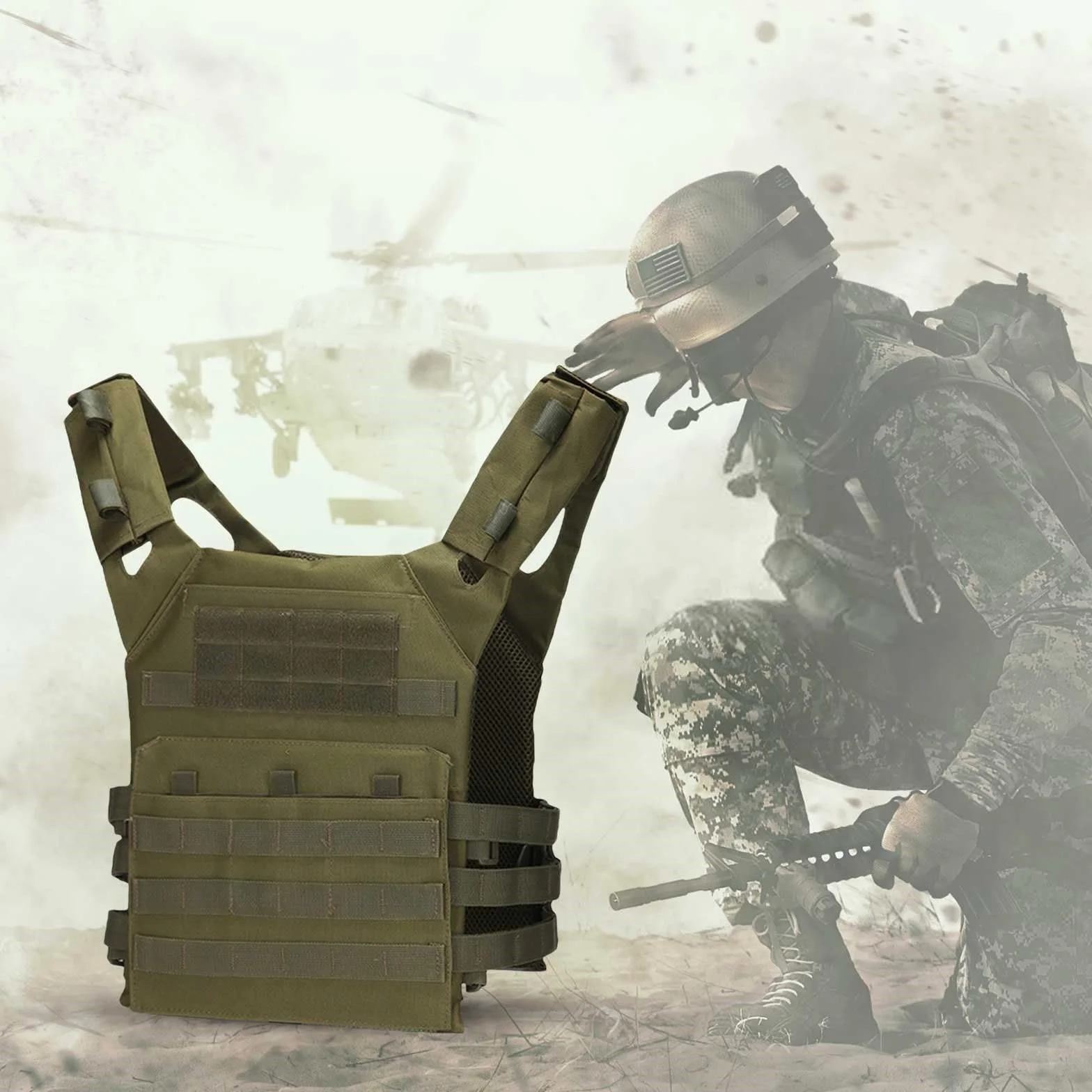 Chaleco táctico portador de pecho ligero airsoft paintball caza
