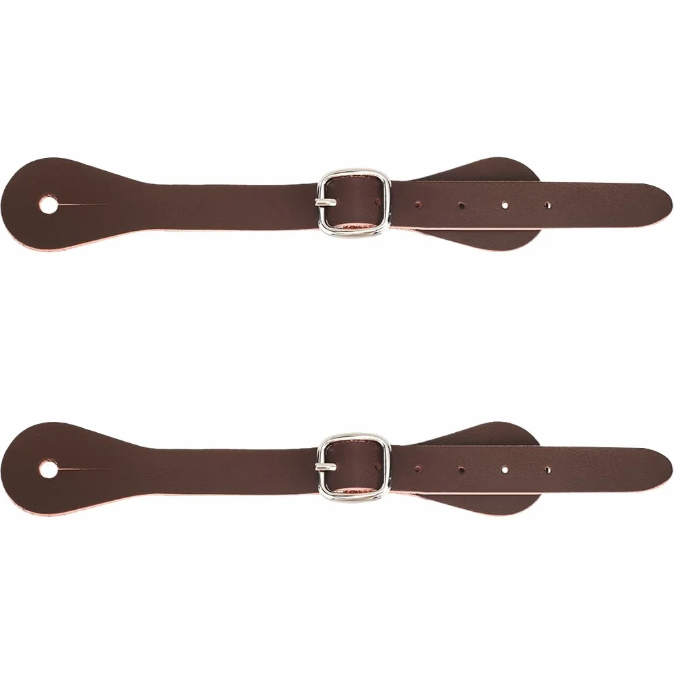 GORGECRAFT 2 Correa de Cuero Genuino para Espuelas Color Marrón 7-10.(0) in Ajustable de Una Sola Capa para Botas de Vaquero Occidental Cinturón Hebilla Desmontable Cordón Correa para Tobillo