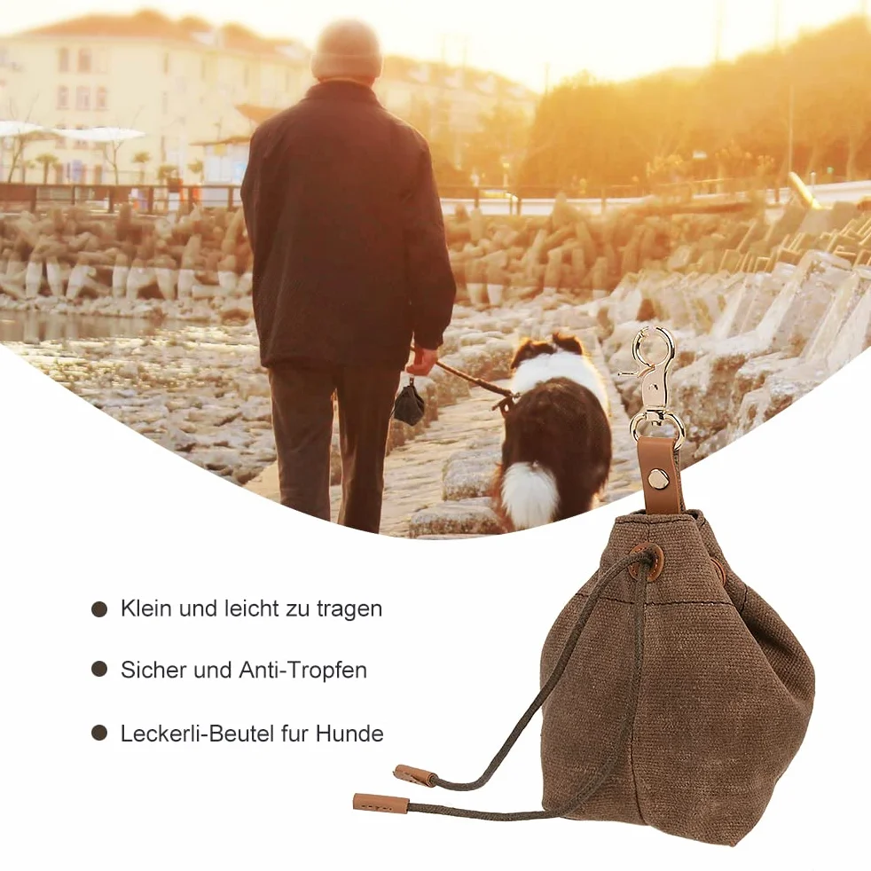 Bolsa de Golosinas para Perros,Pet Training Snack Bag, Bolsa Premios Perros con Dispensador de Bolsas de Excrementos Integrado,Bolsa de Entrenamiento para Perros,Viajes,Adiestrar y Pasear