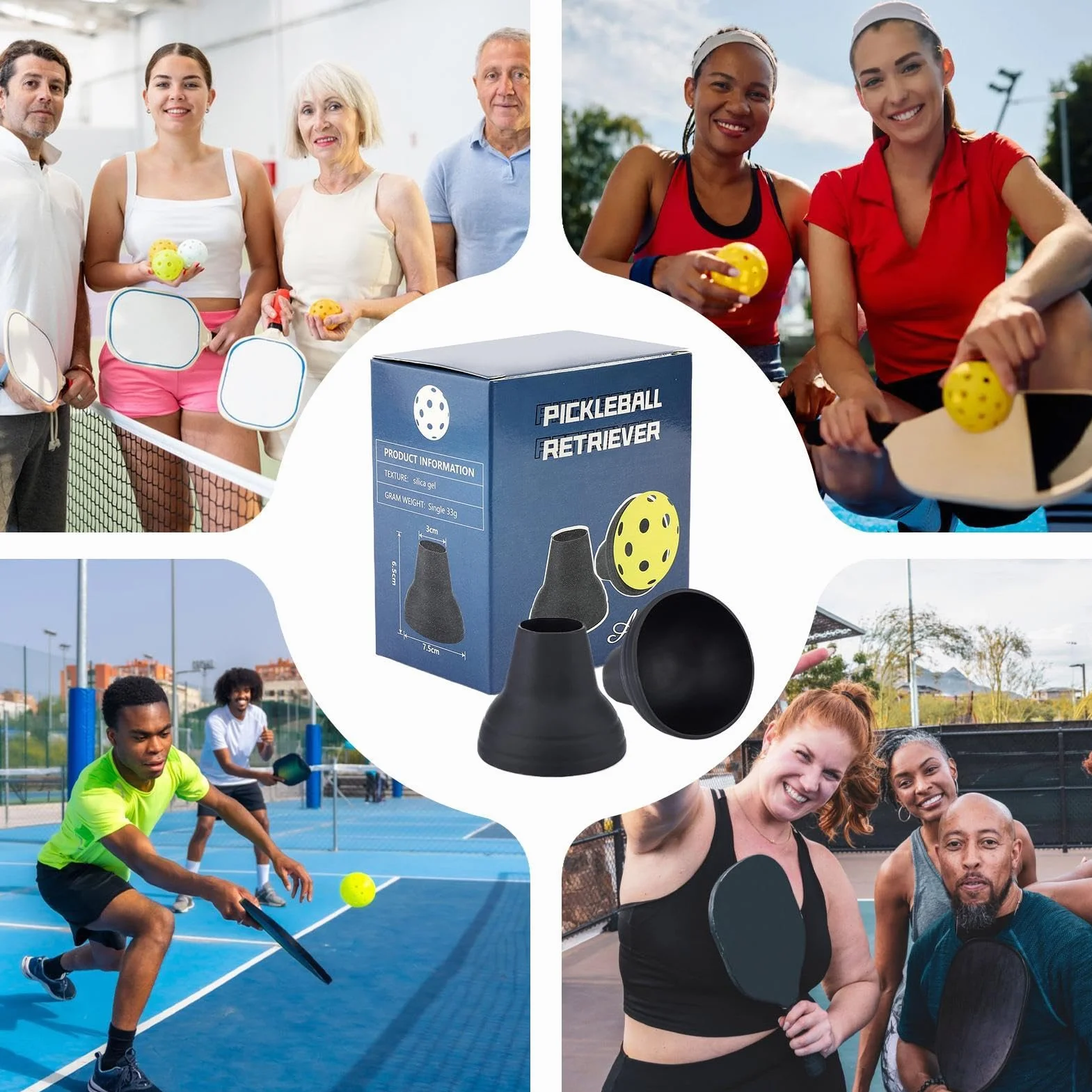 Tennis Ball Retriever, Portable Tennis Picker, Table Tennis Suction, Court Accessory