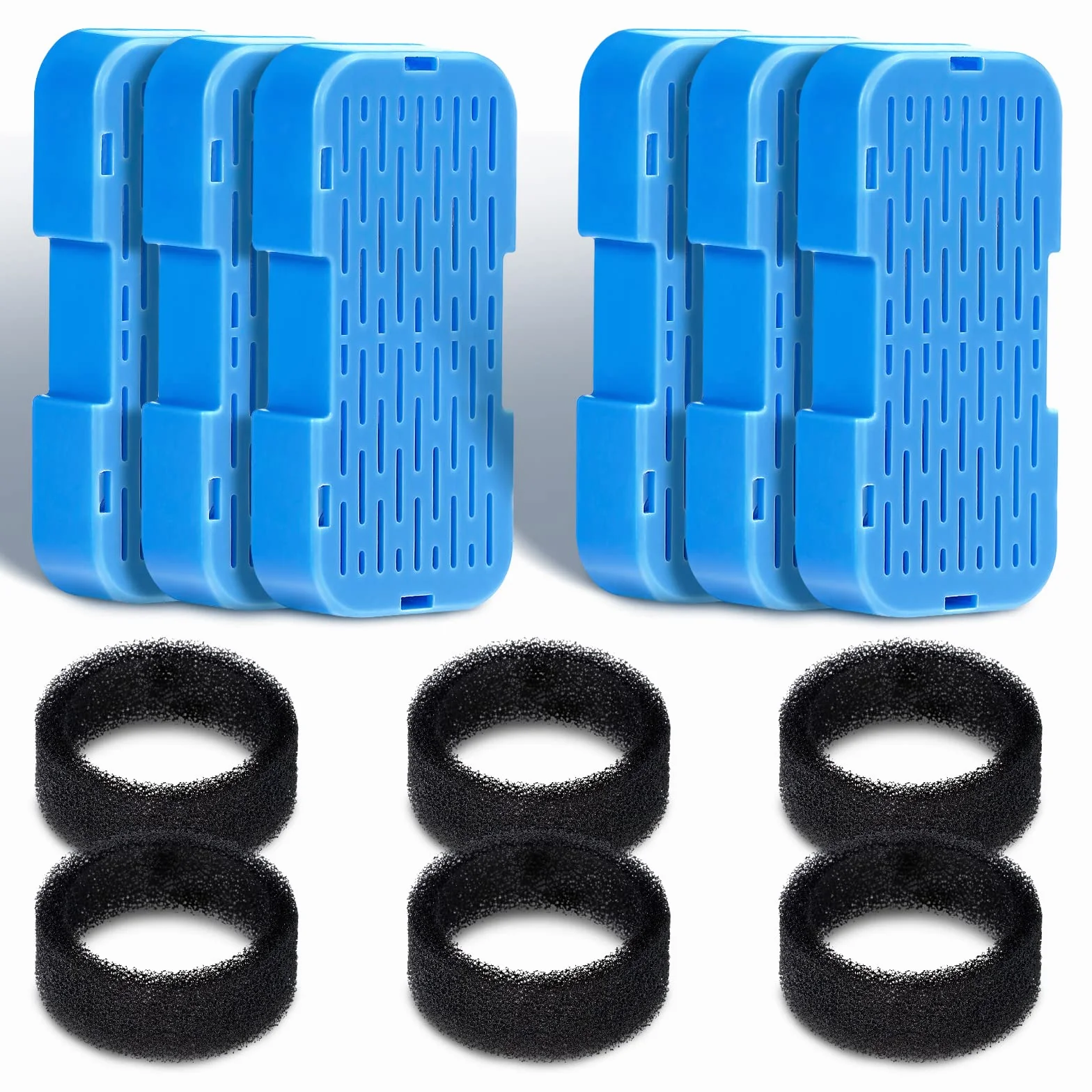 Filtro Fuente para Gatos, 6 filtros de carbón + 6 filtros de Esponja, Triple filtración, Mantiene el Agua Fresca y Limpia, Apto para Bebedero Gatos de (B0CGDWYJN7 B0C6XPFT7Q)