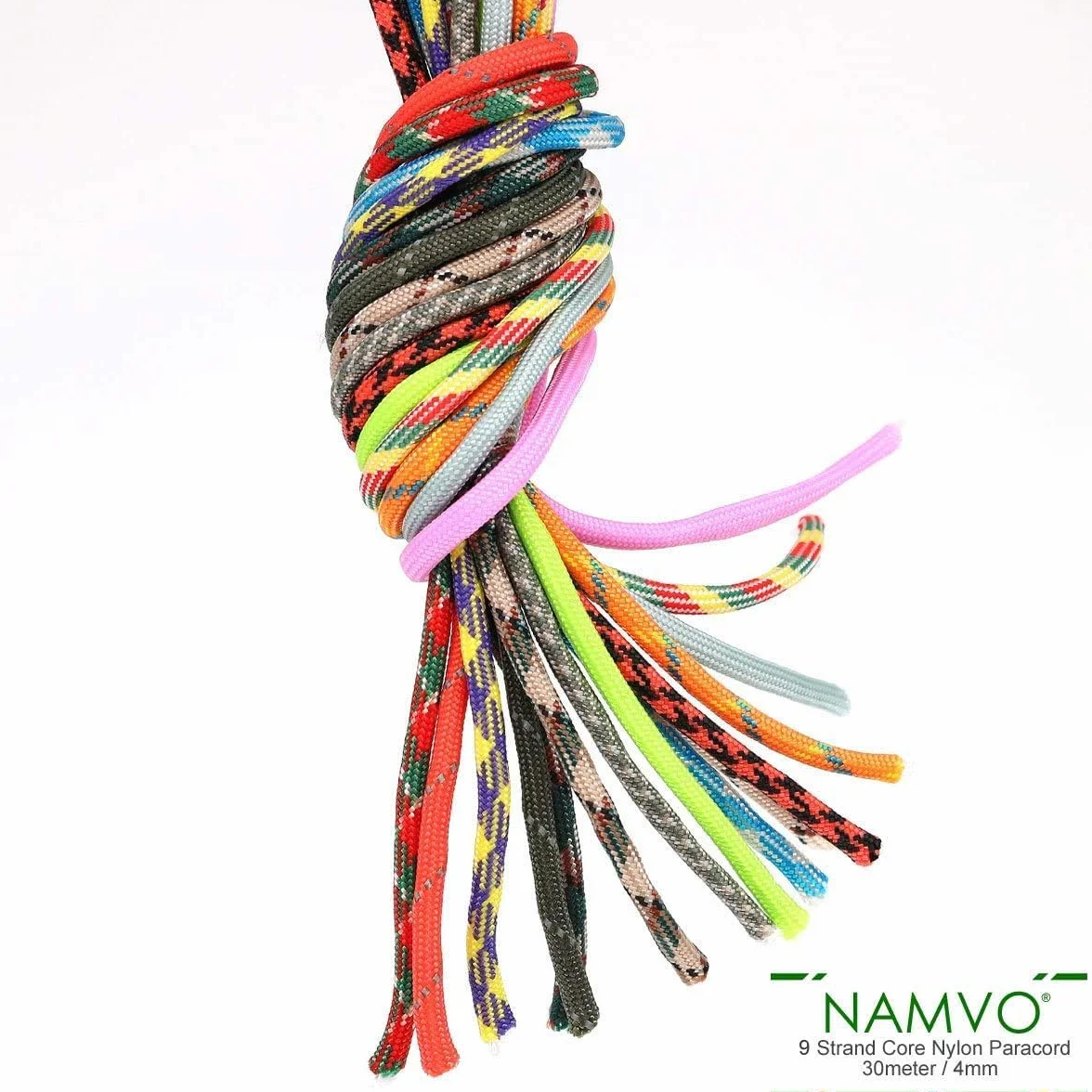 Namvo 550 Cuerda de paracaídas Mil Spec tipo III 9 hebras nailon 100 pies