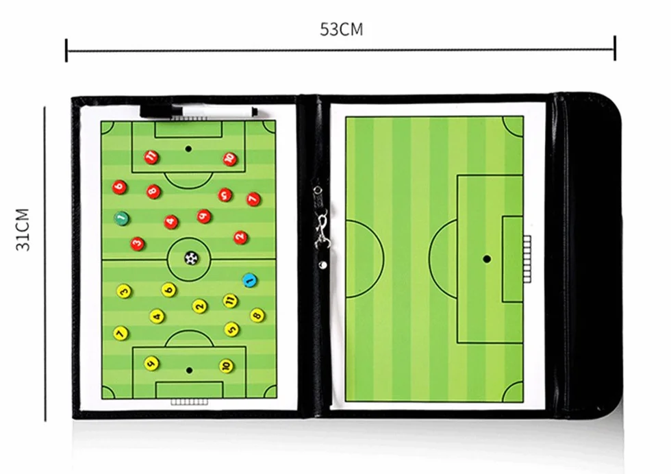 RoseFlower Pizarra Táctica de Fútbol Plegable con Imanes para Entrenamiento Deportivo