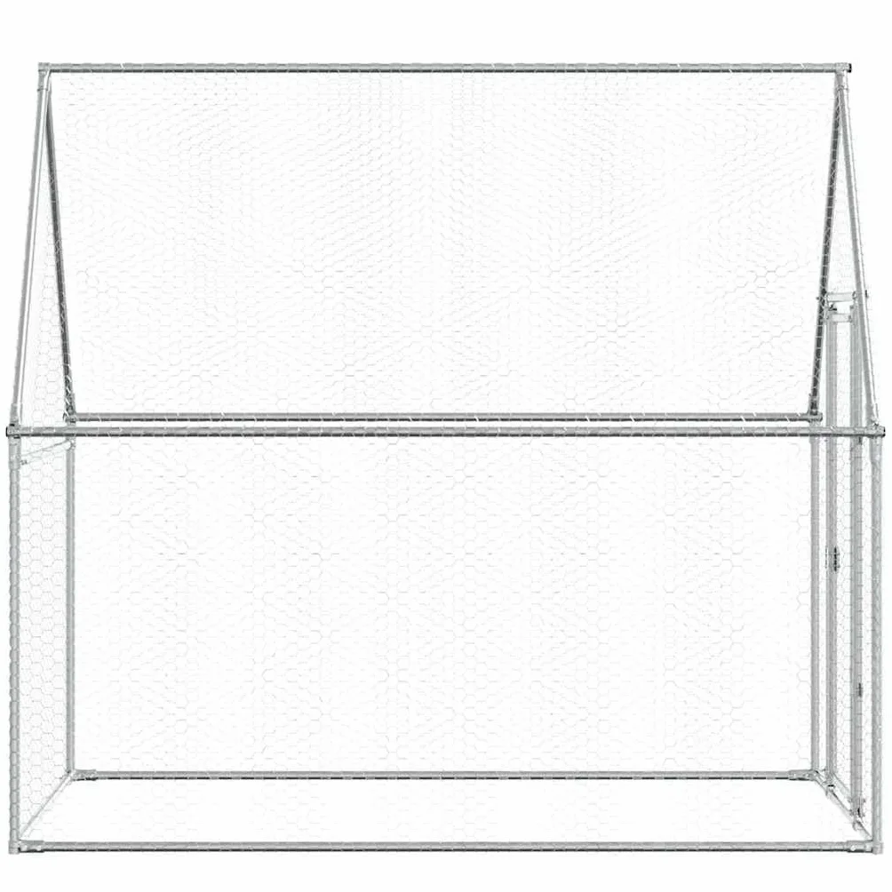 Gallinero de acero galvanizado 200x100x190 cm, gran espacio de actividad para gallinas, patos, conejos y gansos, con puerta bloqueable para seguridad exterior
