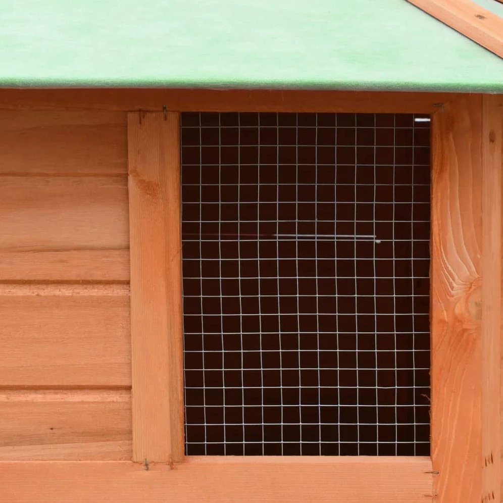Conejera de Exterior Madera Gallineros Casa para Conejos Cobayas Hámster Mascotas Jaula para Conejo Animales Pequeños Impermeable Maciza de Pino y Abeto 126x117x125 cm