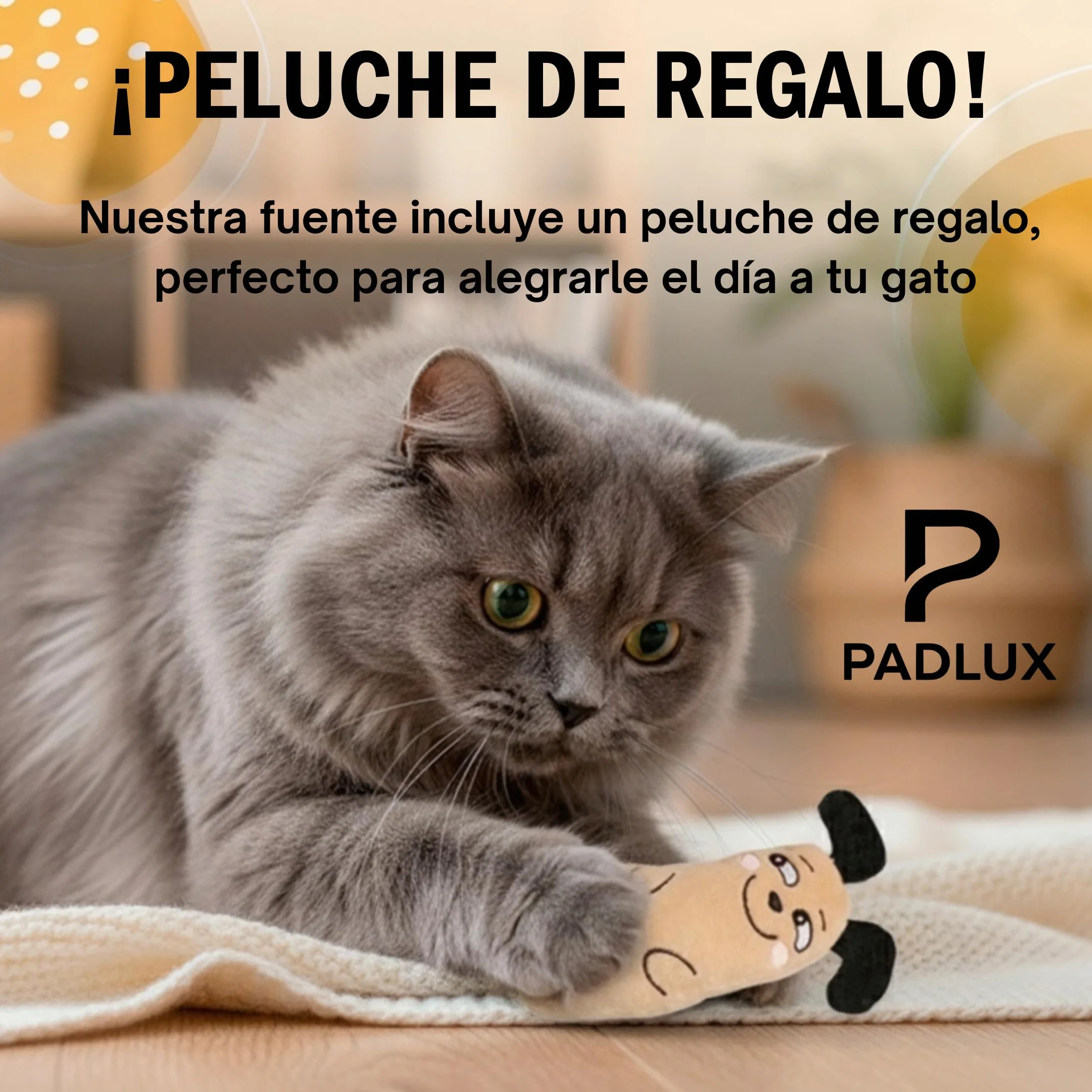 Fuente para Gatos de Acero Inoxidable 3,2L Automático – Bebedero Silencioso de Bajo Consumo con 2 Filtros y 3 Esponjas | Dispensador para Mascotas | Fuente de Agua para Gatos Premium