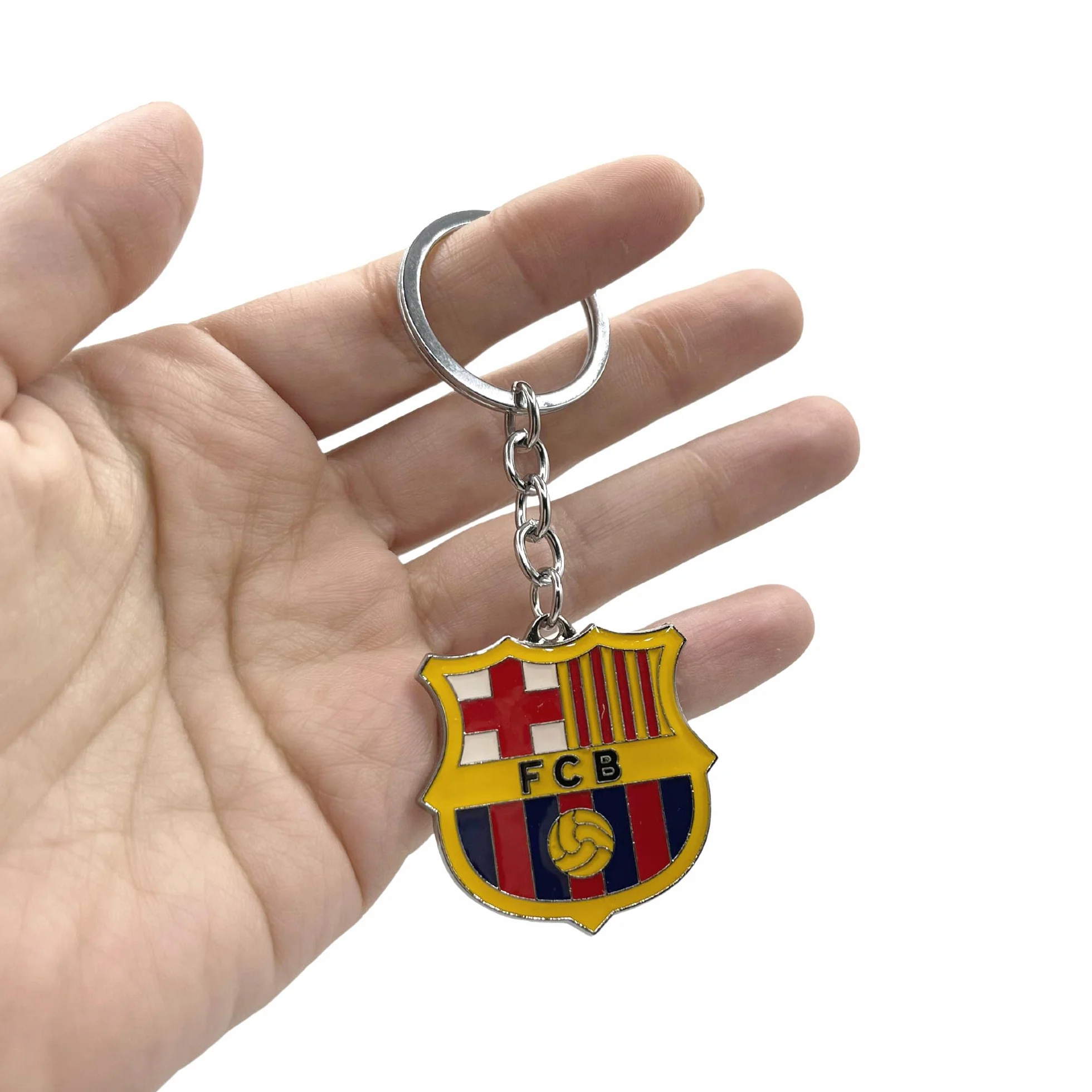 Llavero metálico Barsa Barça, diseño multicolor con emblema, llavero de metal edición aficionado