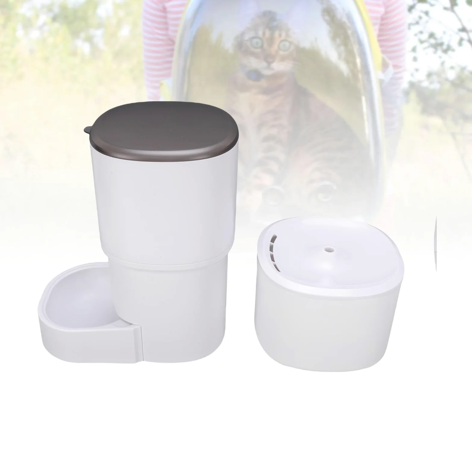 FILFEEL Dispensador de Comida y Bebedero para Mascotas con Control de Aplicación Wi-Fi - Comedero Automático de Doble Función para Perros y Gatos, Silencioso, Comida de 4,5 L + Capacidad de 3,5 L,