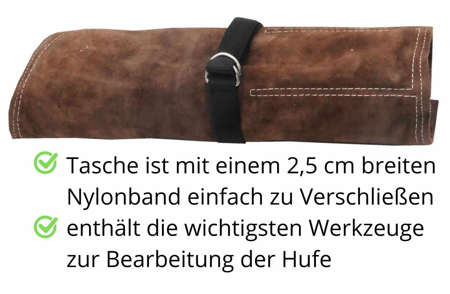Amesbichler - Juego de herrajes de hípica (8 piezas, en estuche de piel)