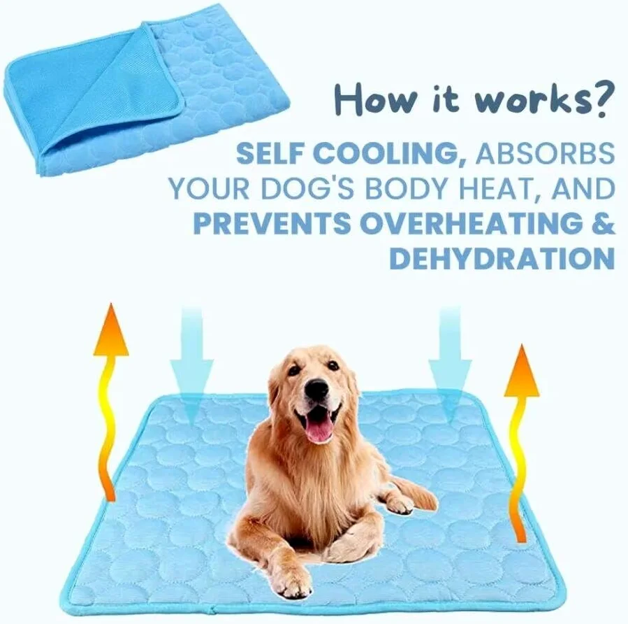 Alfombra Refrigerante para Perros y Gatos，Manta Fria para Perros，Cama Perro Verano，Colchonetas Refrescante para Perros，Pet Cooling Mat， Colchonetas para Camas para Perros，Pet Cool Mat
