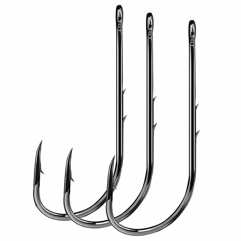 Kit de Anzuelos de Pesca con Púas Acero al Carbono 100 Piezas Caja