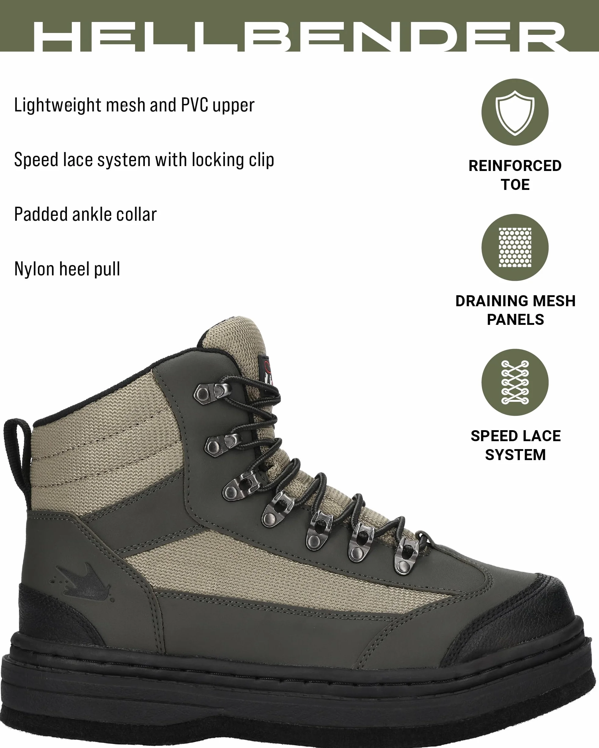 FROGG TOGGS Hellbender Fishing Wading Boot Felt Or Cleated Hombre