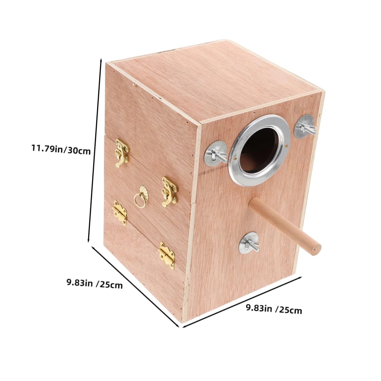 WOONEKY Nido De Cría para De Madera Caja De Apareamiento con Ventana Abre Soporte para Percha para Cría De Agapornis Pinzones y Periquitos