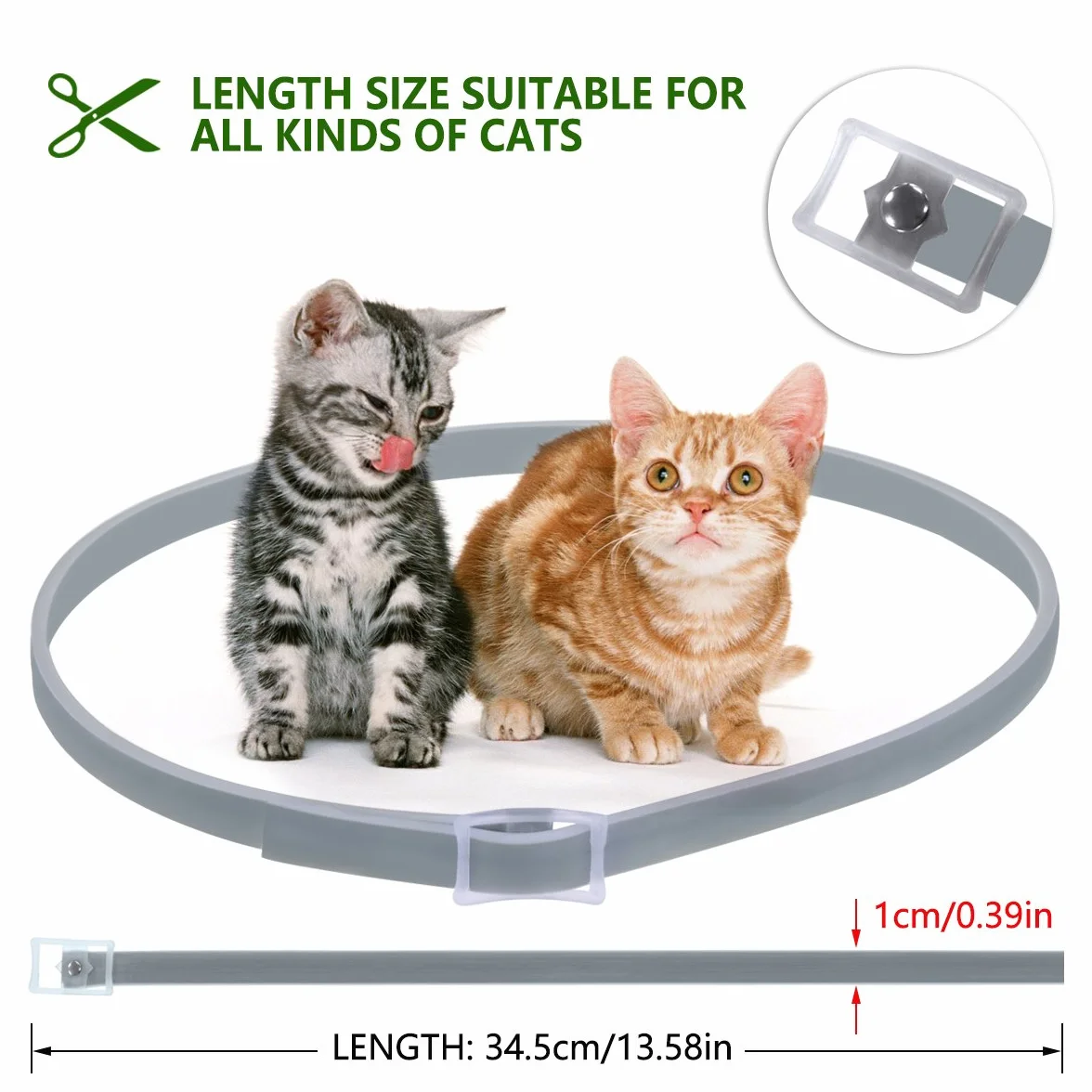 DEWEL Collar Gato contra Pulgas, Garrapatas y Mosquitos, Collar Antipulgas y Garrapatas 33 cm para Gatos y Perros Pequeños y Medianos, 8 Meses de Protección