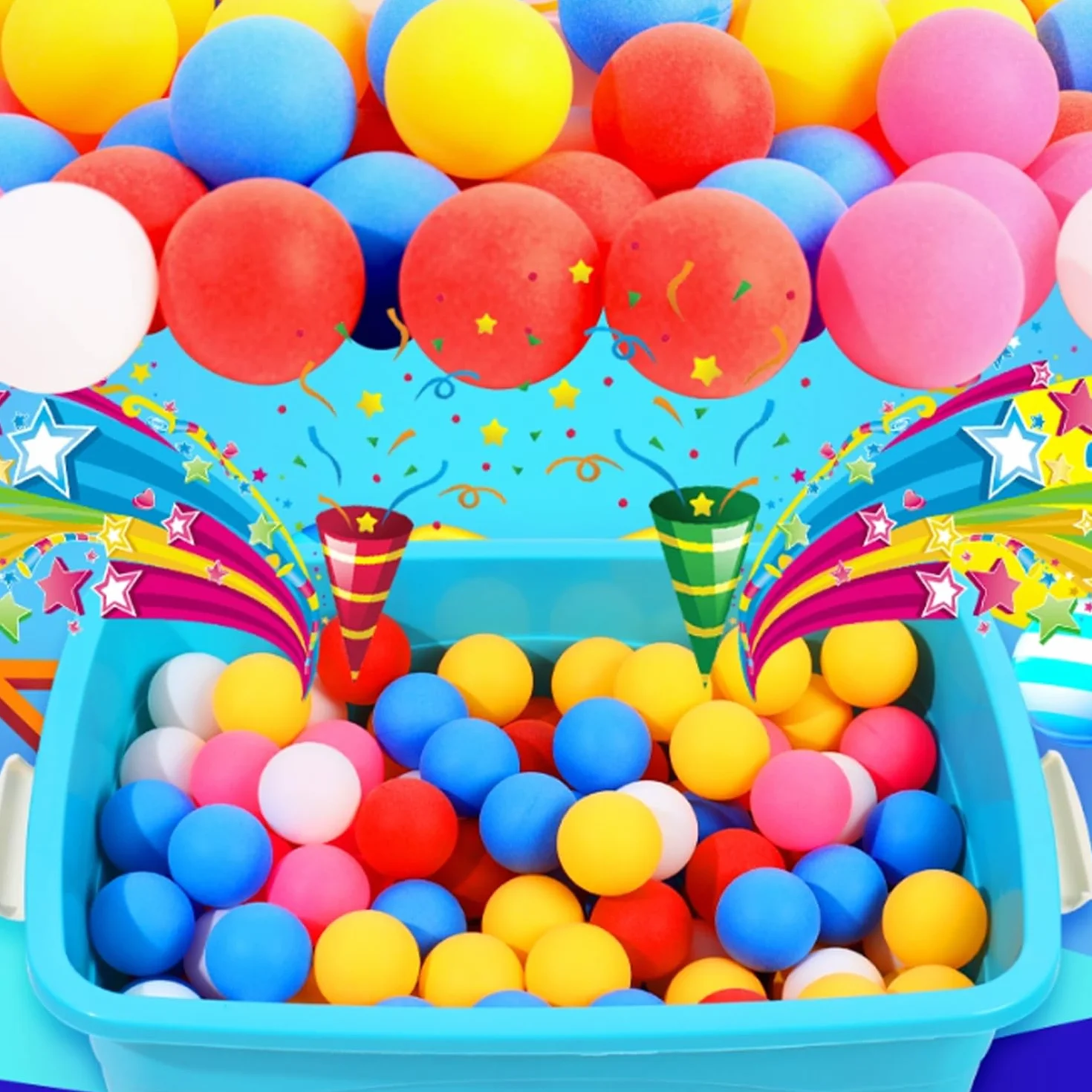 MEMOFYND 40 pelotas de ping pong de mesa coloridas de plástico para mascotas