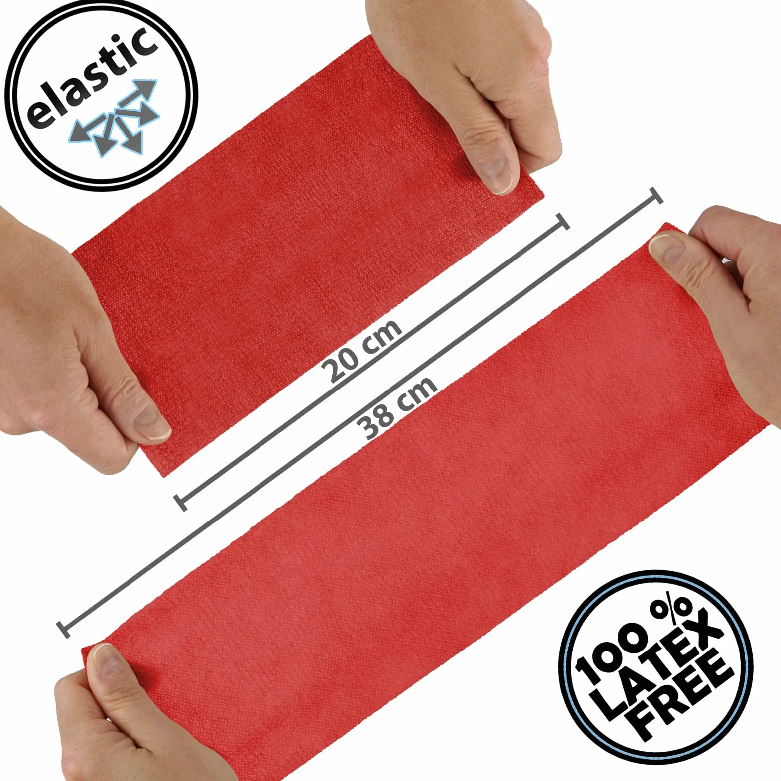 ALPIDEX 12 Rollos Venda Adhesiva 10 cm x 4,5 m Cohesiva Deportiva Autoadhesiva Rojo