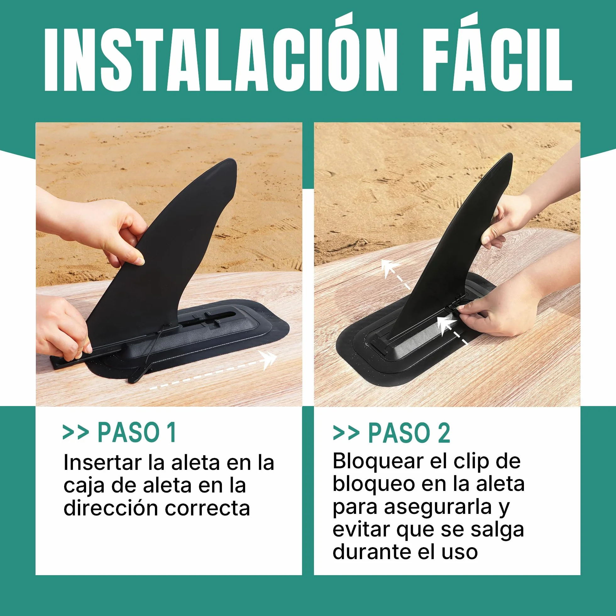 Aleta de Tabla de Paddle 4/9/15 Pulgadas de Repuesto para Olas - Accesorio Duradero para Tablas de Paddle de pie